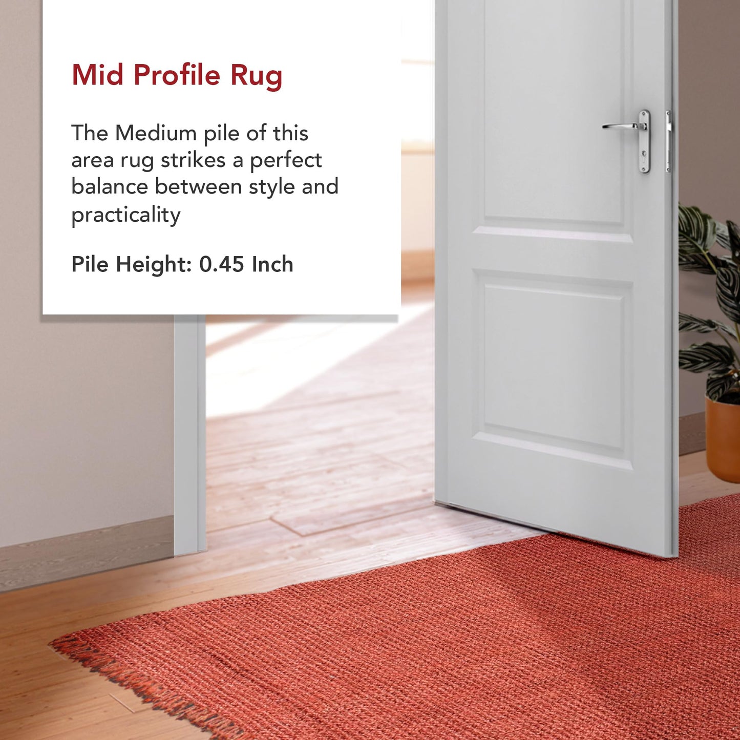 nuLOOM 5x8 Daniela Jute Tassel Hand Woven Area Rug, Brick, Solid Chunky Farmhouse Design, Natural Fiber, For Bedroom, Dining Room, Living Room, Hallway, Office, Entryway