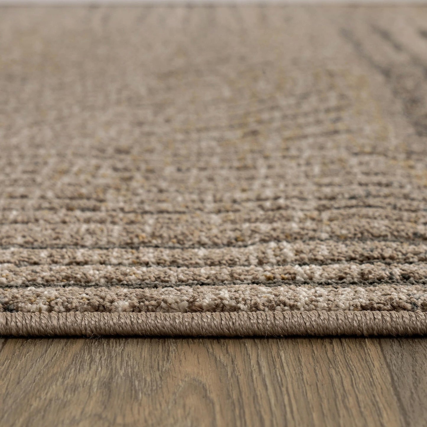 Rugshop Modern Patchwork High-Low Indoor Runner Rug, Earthtone Geometric Design, Jute Backing, Hallway Entryway Kitchen Rug, Easy-Care Spot Clean, 2' 3" x 12' Brown