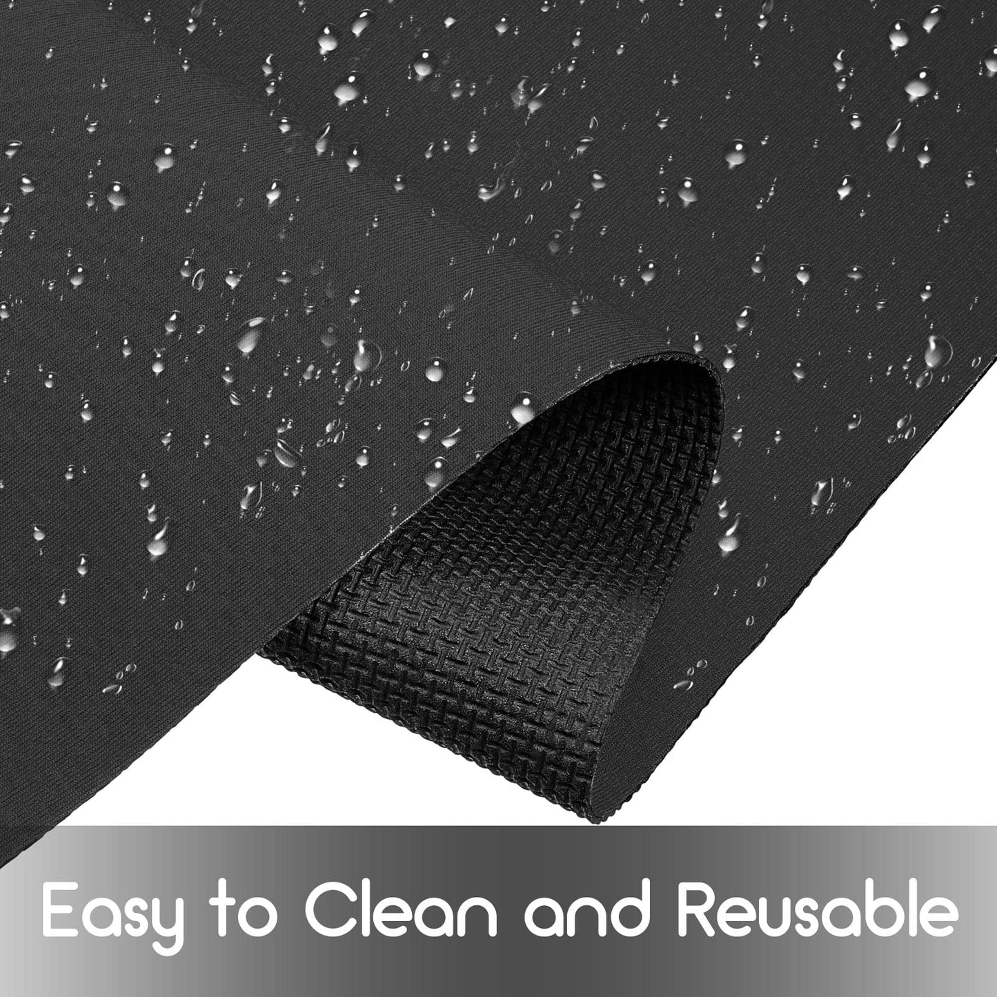 Boao 20 x 2.3 ft Neoprene Carpet Runner Reusable Plastic Floor Runner Non Slip Rubber Backed Rugs for Hallway Aisle Carpet Roll for Wedding Party Decor Prom Business Outdoor(Black)