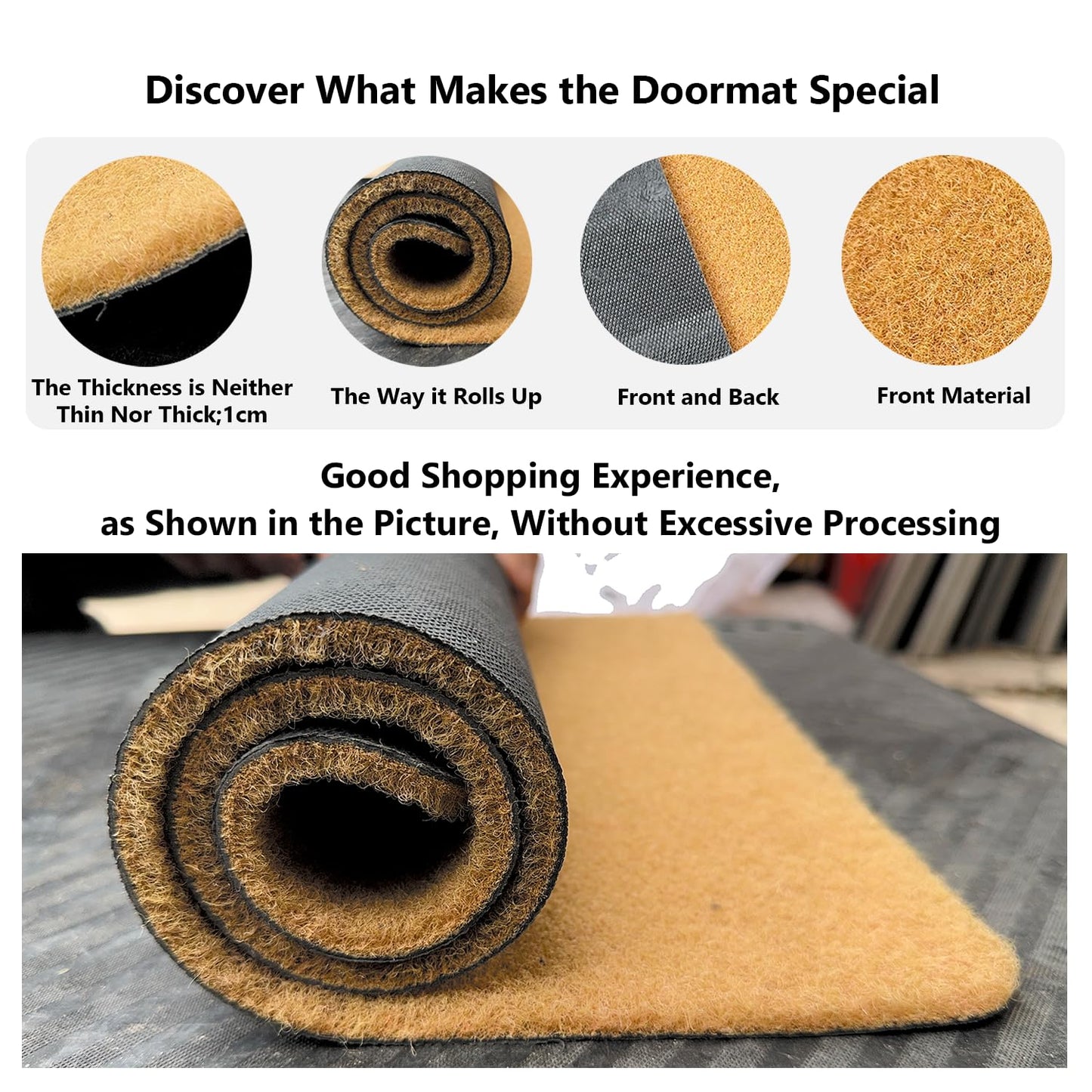 WutePade Home Sweet Home Faux Coir Doormat 23.6"x15.7" Low Profile Rugs for Entryway Indoor Doormat Door Mat, Easter Door Mat Outdoor Dirt Out Mud Room Rug