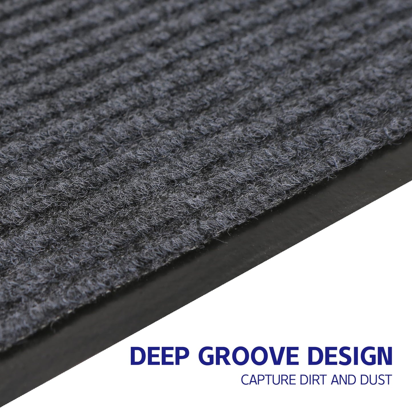 3FTx10FT Indoor Outdoor Runner Rug Non-Slip Floor Doormat Carpet,Grey
