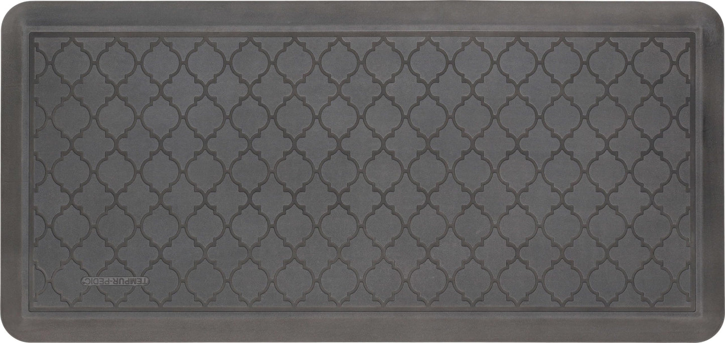 Tempur-Pedic Ultra Comfort Anti-Fatigue Lattice Pewter 1' 8" x 3' 6" Kitchen Floor Mat Cushioned Ergonomic Standing Desk Mat Waterproof Non-Skid Foam