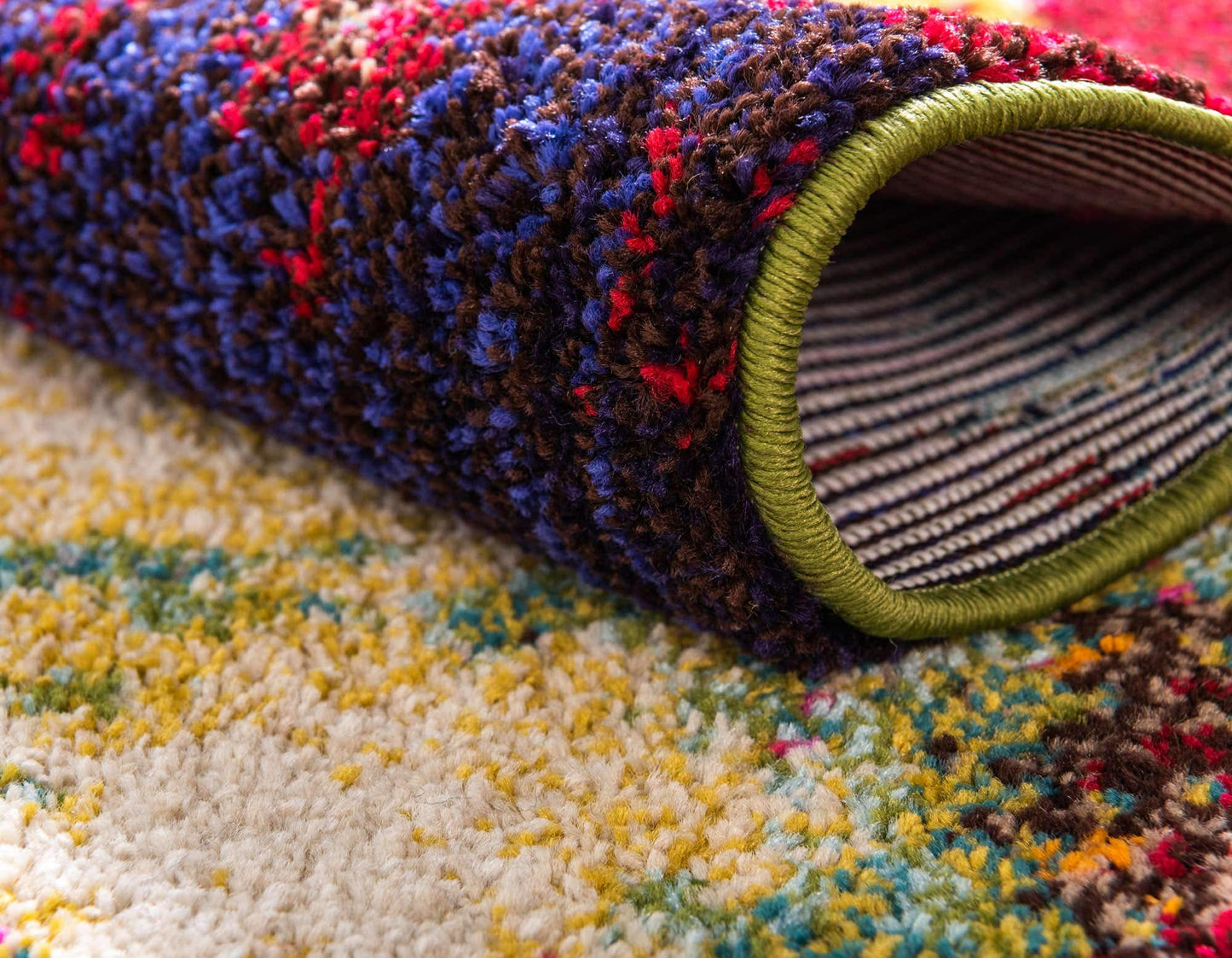 Unique Loom Estrella Collection Colorful, Abstract, Watercolor, Modern, Eclectic Area Rug (5' 0 x 8' 0 Rectangular, Multi/Beige)