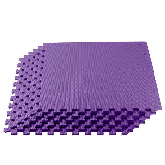 We Sell Mats 1/2" Thick Multipurpose EVA Foam Exercise Floor Mat, Interlocking Tiles, Anti-Fatigue for Home or Gym, 24 in x 24 in, 4 Tiles, Purple