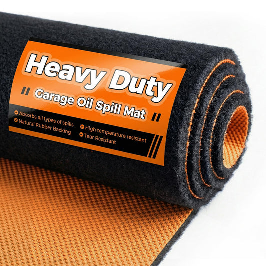 Heavy Duty Oil Spill Mat, Garage Floor Mat for Under Car, 64" X 32", Waterproof, 1/4" Rubber Backing Protects Floor, Reusable, Absorbs All Types of Spills, Oil Absorbent Pads (Black, 64" x 32")