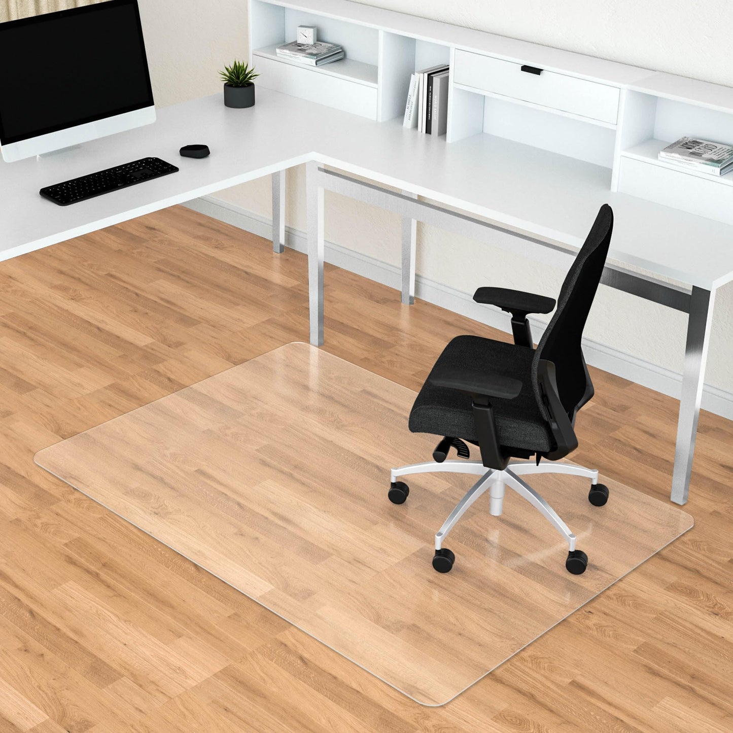 Naturei Office Chair Mat for Hard Floors, 35” x 55” Large Floor Protector Mats, Easy Rolling Desk Chair Mat for Hardwood, Clear, Easy to Clean (Rectangle)