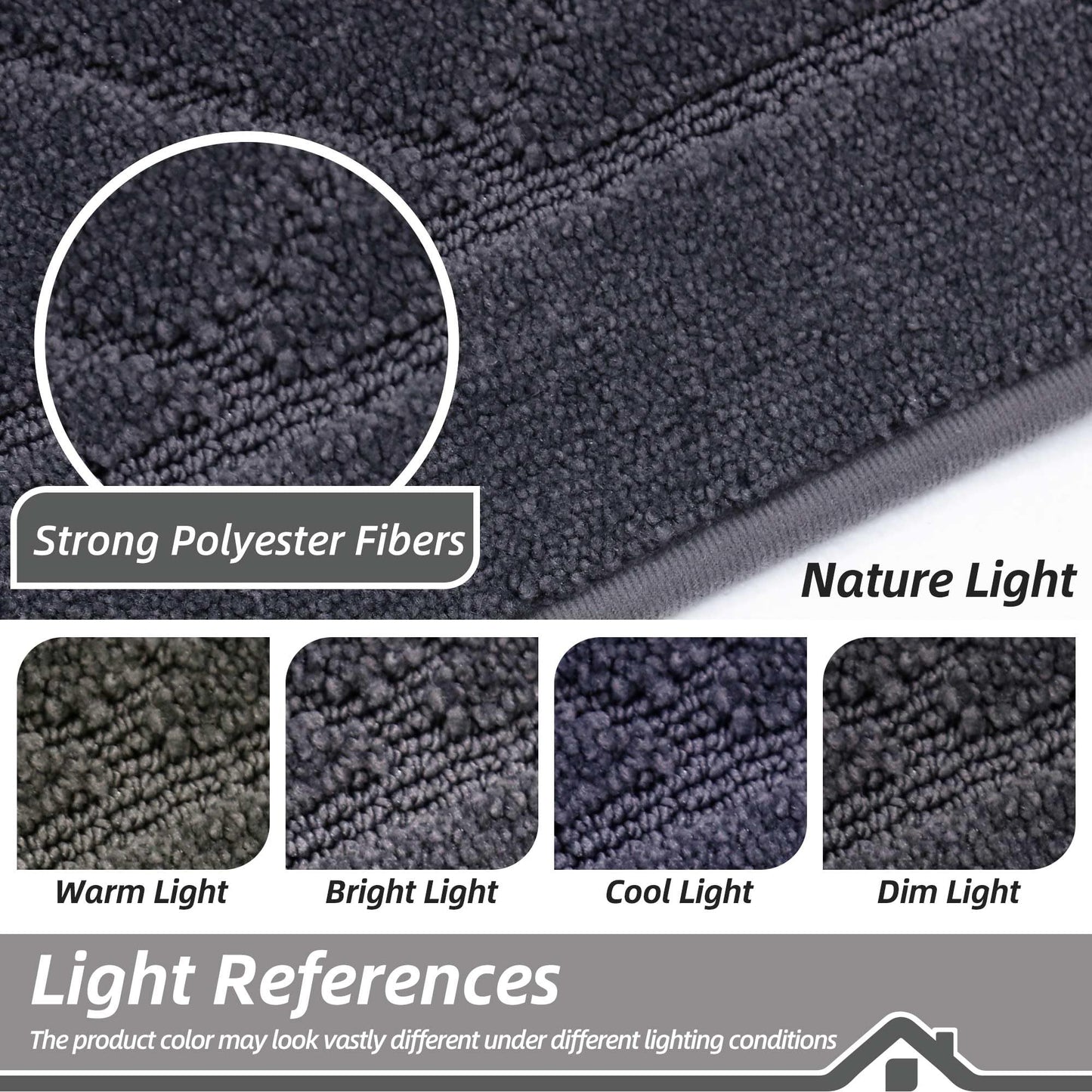 BEQHAUSE Dirt Trapper Door Mat 24" x 36", Doormat Non-Slip Entryway Rugs Washable, Dog Door Mat Stain Resistant and Absorbent Welcome Floor Mat for Front Back Door, Mud Wet Shoes & Paws, Dark Grey