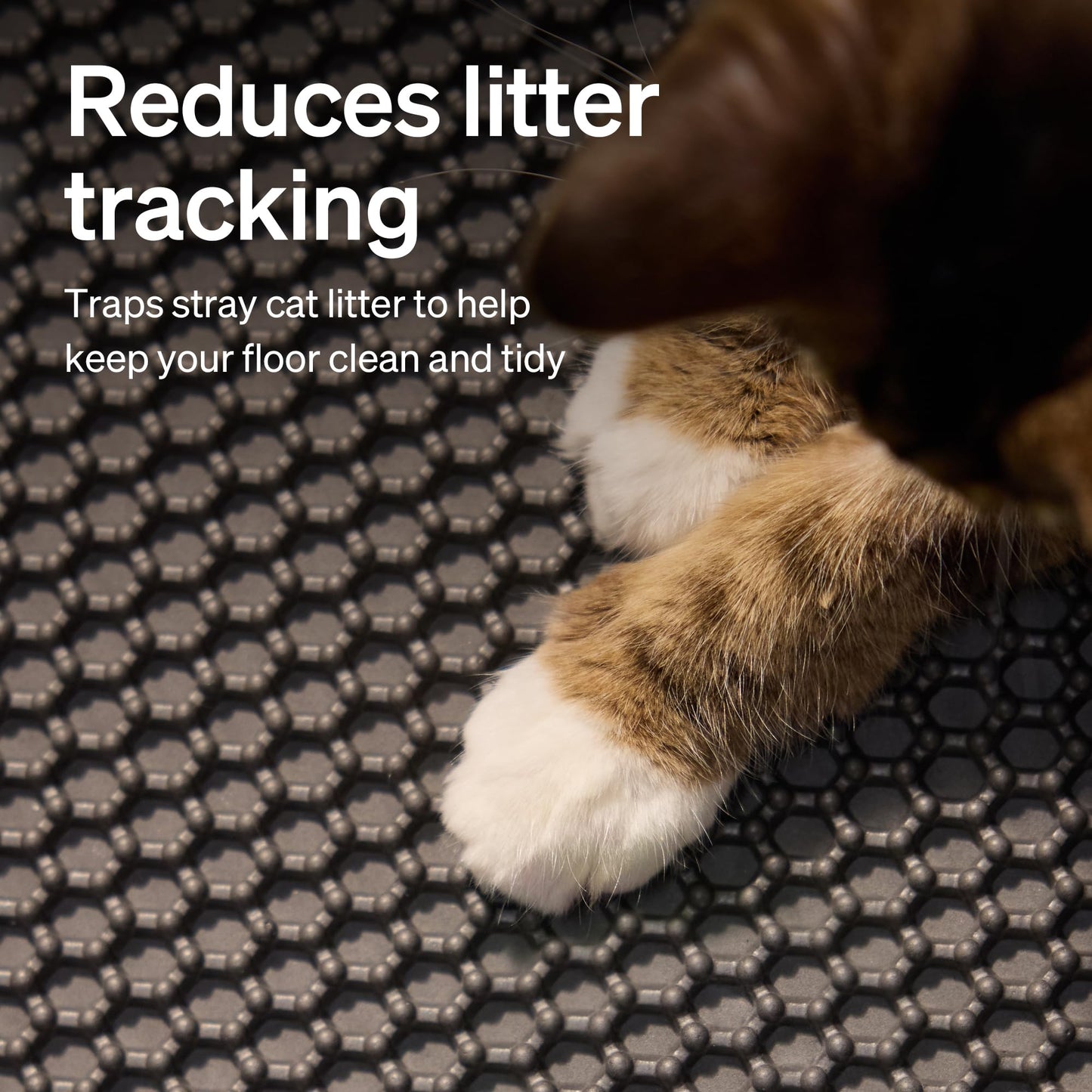 PETLIBRO Cat Litter Mat, Leak-Proof & Anti-Slip, 25.6'' x 26.7'' Large Litter Mat, Durable Litter Trapping Mat, Easy to Clean