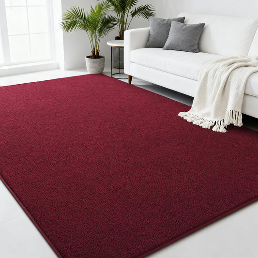 Zedrew Burgundy Red Area Rugs for Bedroom Living Room, 6x9 Feet Indoor Memory Foam Rug, Modern Washable Rugs for Kids Boys Girls Room, Dorm Bedside Shag Carpets for Home Decor