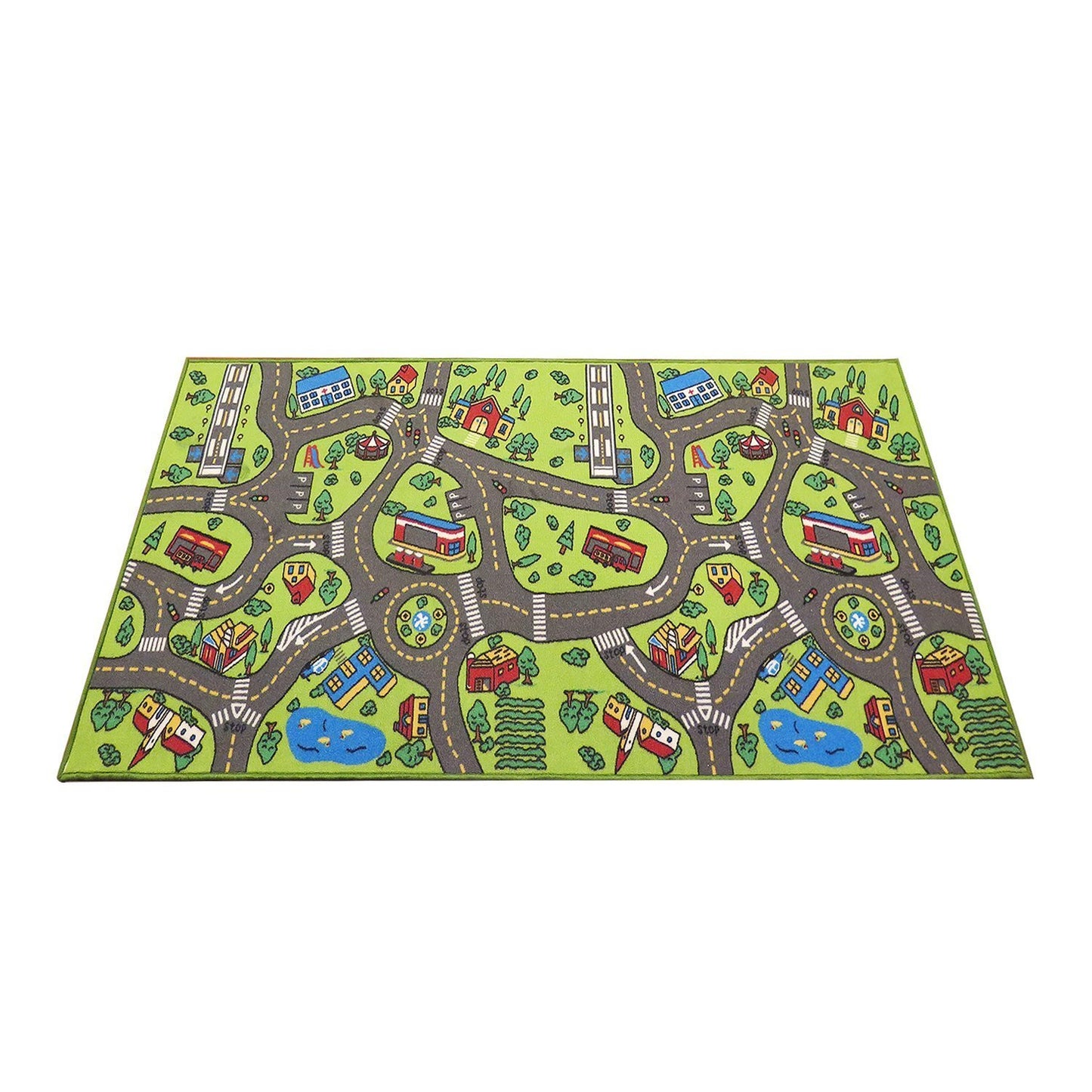 Kids Rug Playmat 80 inches by 40 inches! City Life Great for Playing with Cars and Toys - Play Learn and Have Fun Safely - Educational Road Traffic Play Mat for Bedroom Play Room Game Safe Area