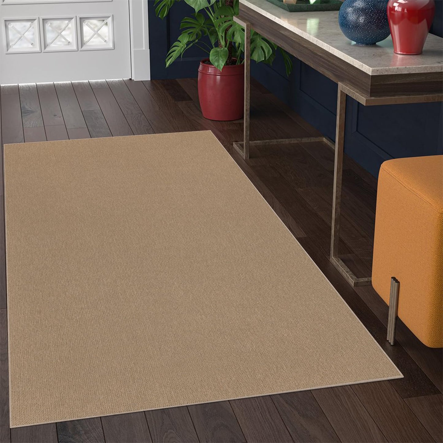 SHACOS 3x5 ft Faux Jute Woven Washable Rug