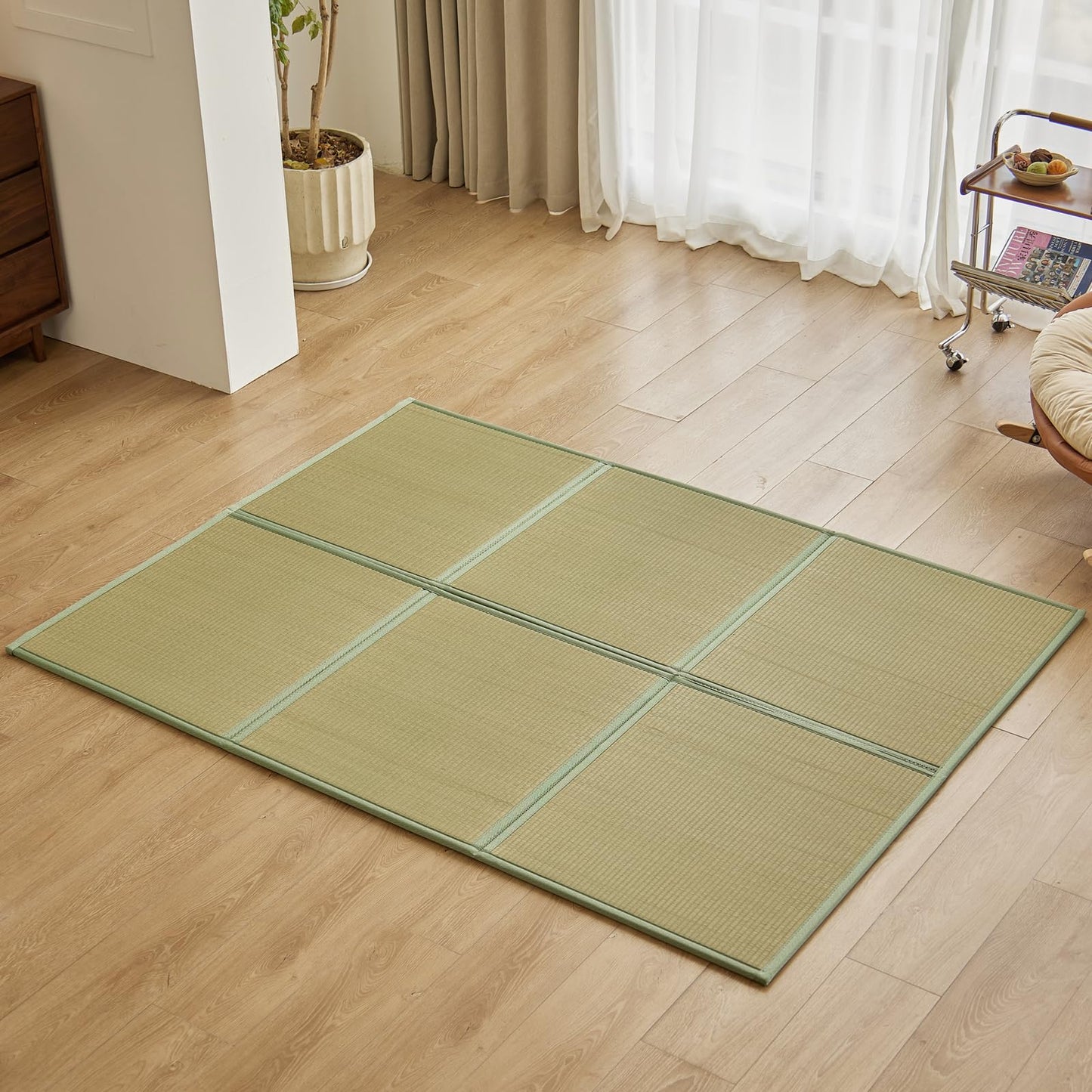 KITBRHOME Natural Rush Grass Floor Tatami Mat,Queen, 79" x 59" x 0.5"