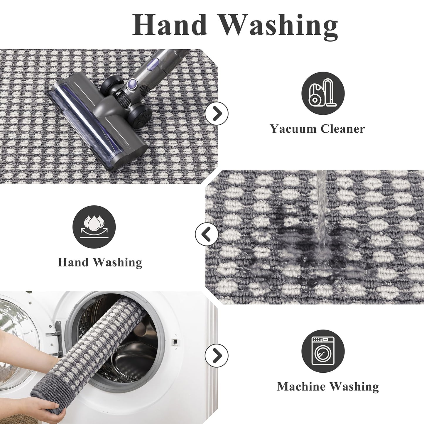 Ileading Runner Rug for Hallways 2.6'x12' Heavy-Duty Durable Entryway Floor Mat with Non Slip Rubber Backing High Traffic Carpet Machine Washable Accent Farmhouse Rugs for Kitchen, Living Room(Grey)