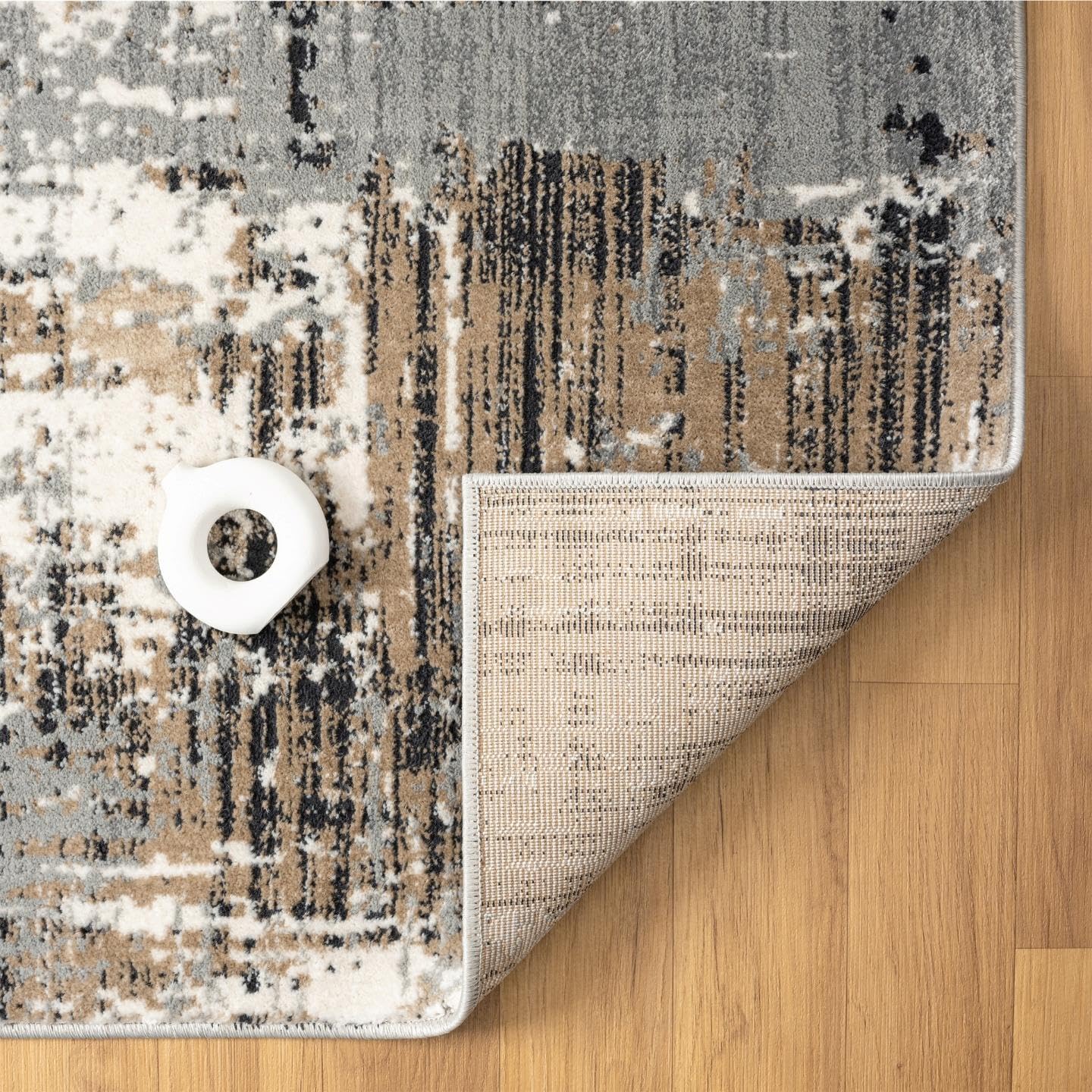 LUXE WEAVERS?Abstract Distressed Beige 8x10 Area Rug