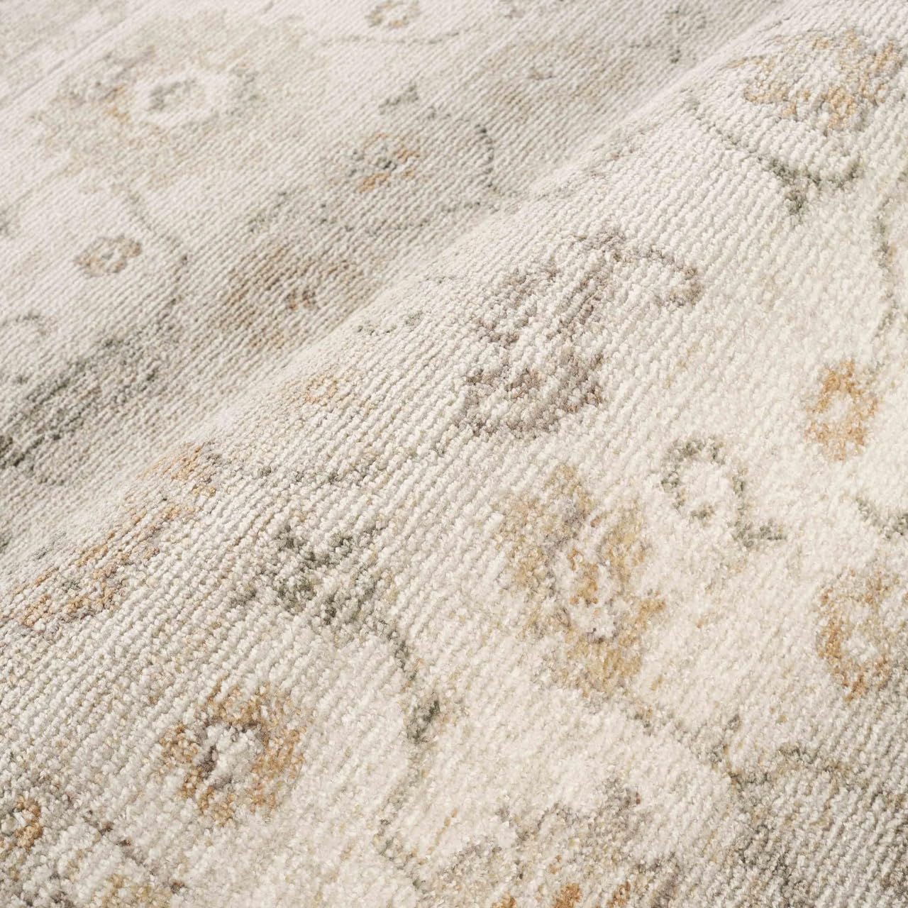 Abani Evelyn Collection Beige Area Rug - 4' x 6' - Floral Pattern, Non-Shedding - Easy to Clean, Durable for Living Rooms, Bedrooms & Offices, Pet & Kid Friendly