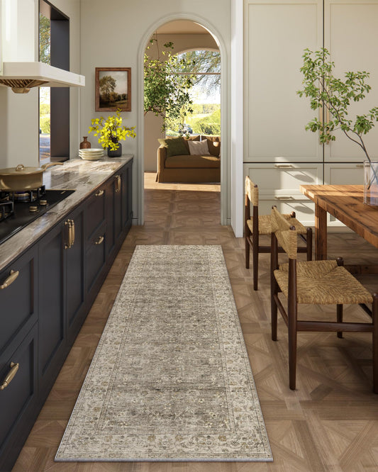 Washable Kitchen Rug Runners for Hallways: 2'x6' Bedroom Runner Rug Non Slip Low-Pile Stain Resistant Soft Indoor Floor Carpet Runner for Indoor Entryway Hallways Kitchen Laundry Room Farmhouse