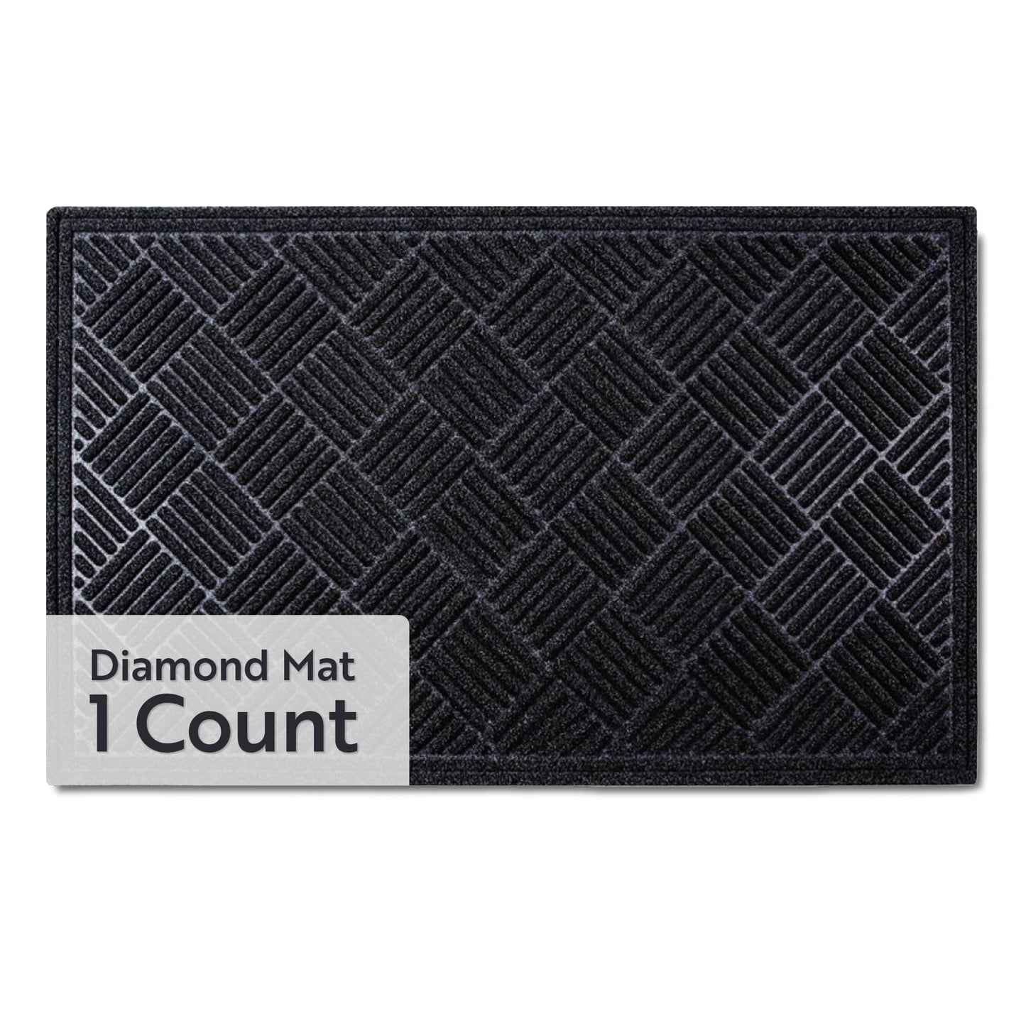 Restaurantware-Comfy Feet 60 x 36 Inch Floor Mat, 1 Diamond Outdoor Floor Mat - No Slipping, No Skid Backing, Black Polypropylene Utility Mat, Does Not Get Stained, heavy-duty