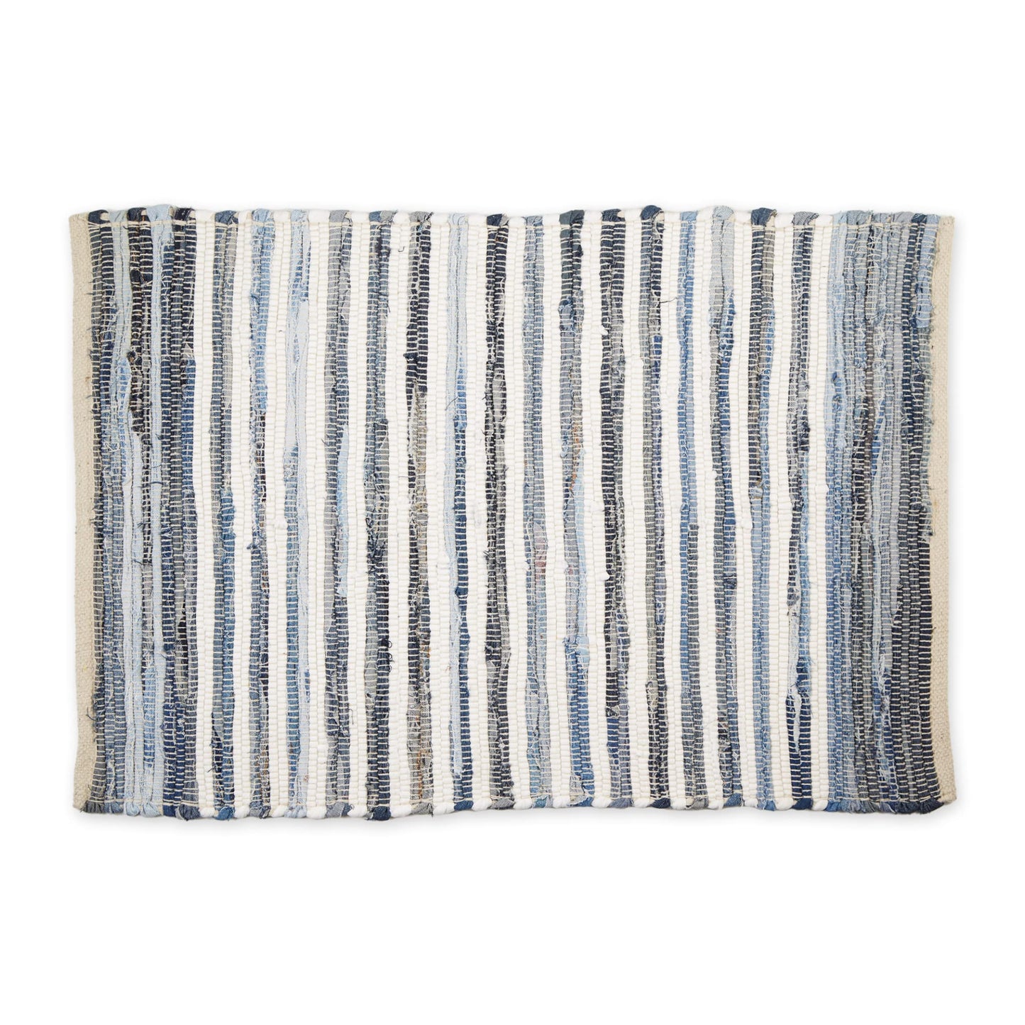 DII Chindi Home Collection Handwoven Multicolor Area Rag Rug, 2x3', Denim