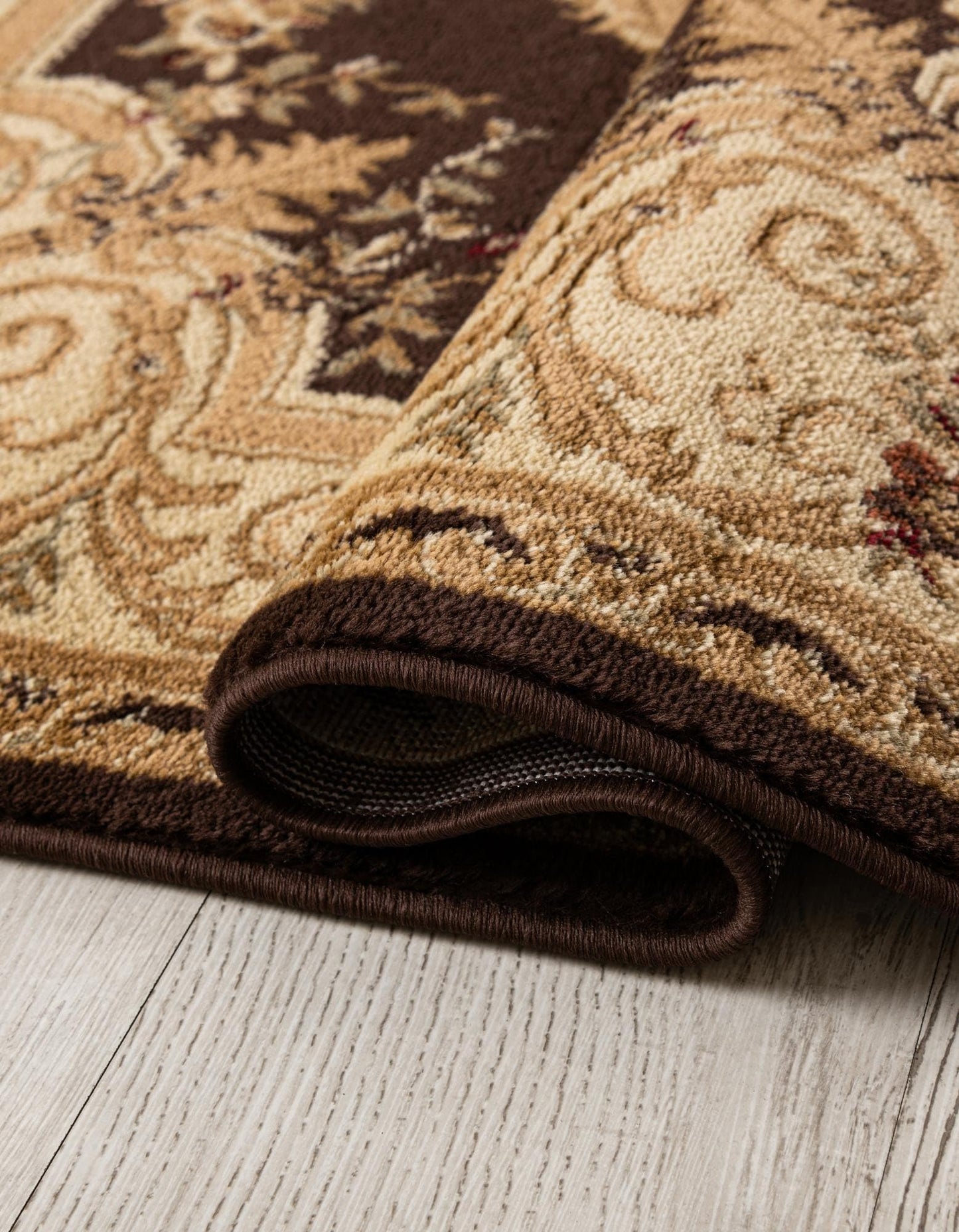 Rugs.com Chateau Collection Rug – 7' 10 Square Brown Medium Rug Perfect for Living Rooms, Kitchens, Entryways