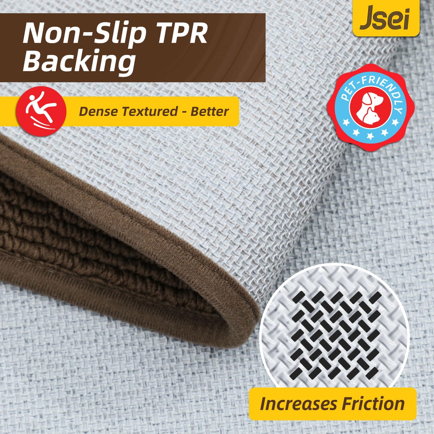 JSEI Door Mat 20"x 32",Absorbent Dirt Welcome Mat,Non-Slip Entryway Rugs Washable Indoor Entrance Mats,Low Profile Floor Mat for Entryway and Front Back Door,Brown