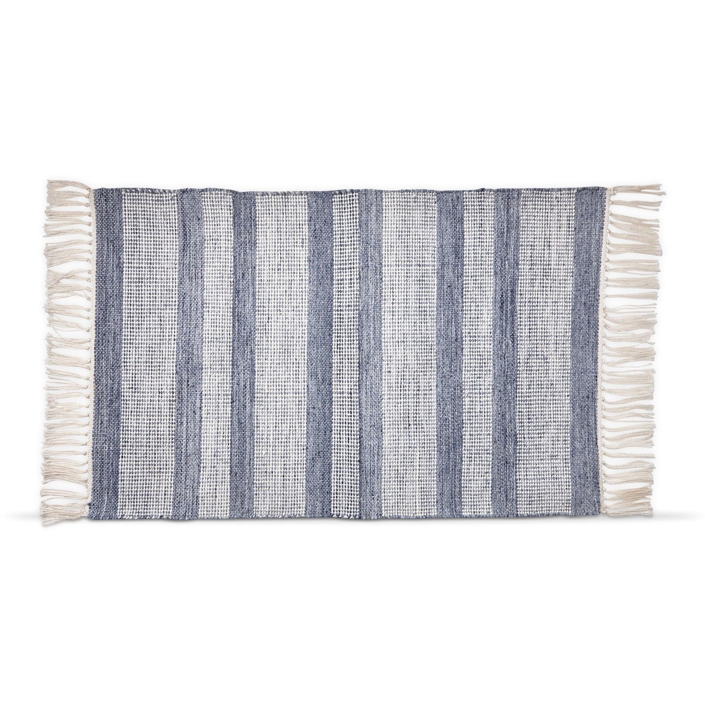 tag Augustine Stripe Recycled Woven Rug Blue Multi Accent Rug Machine Washable 19x36x24 Inches 2'x3' Blue