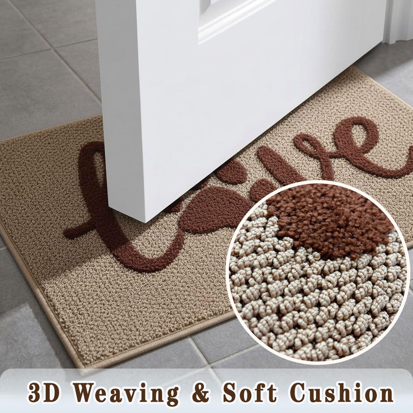 Bulijojo Dirt Trapper Door Mat 20x32 Inch Beige