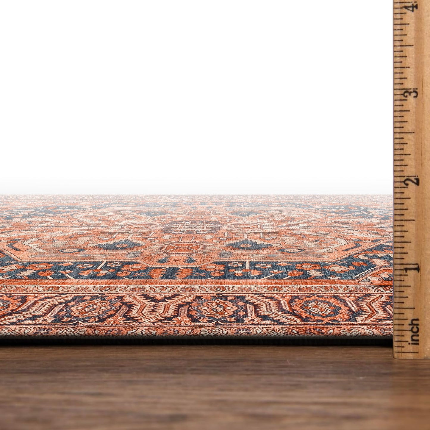 Keen Home Design 48"x72" Rug - Machine Washable Area Rug with Non-Slip Backing, Ideal for Living Room, Dining Room, Bedroom - Vintage, Easy Clean, Durable, Low Pile Rug - (4' x 6')