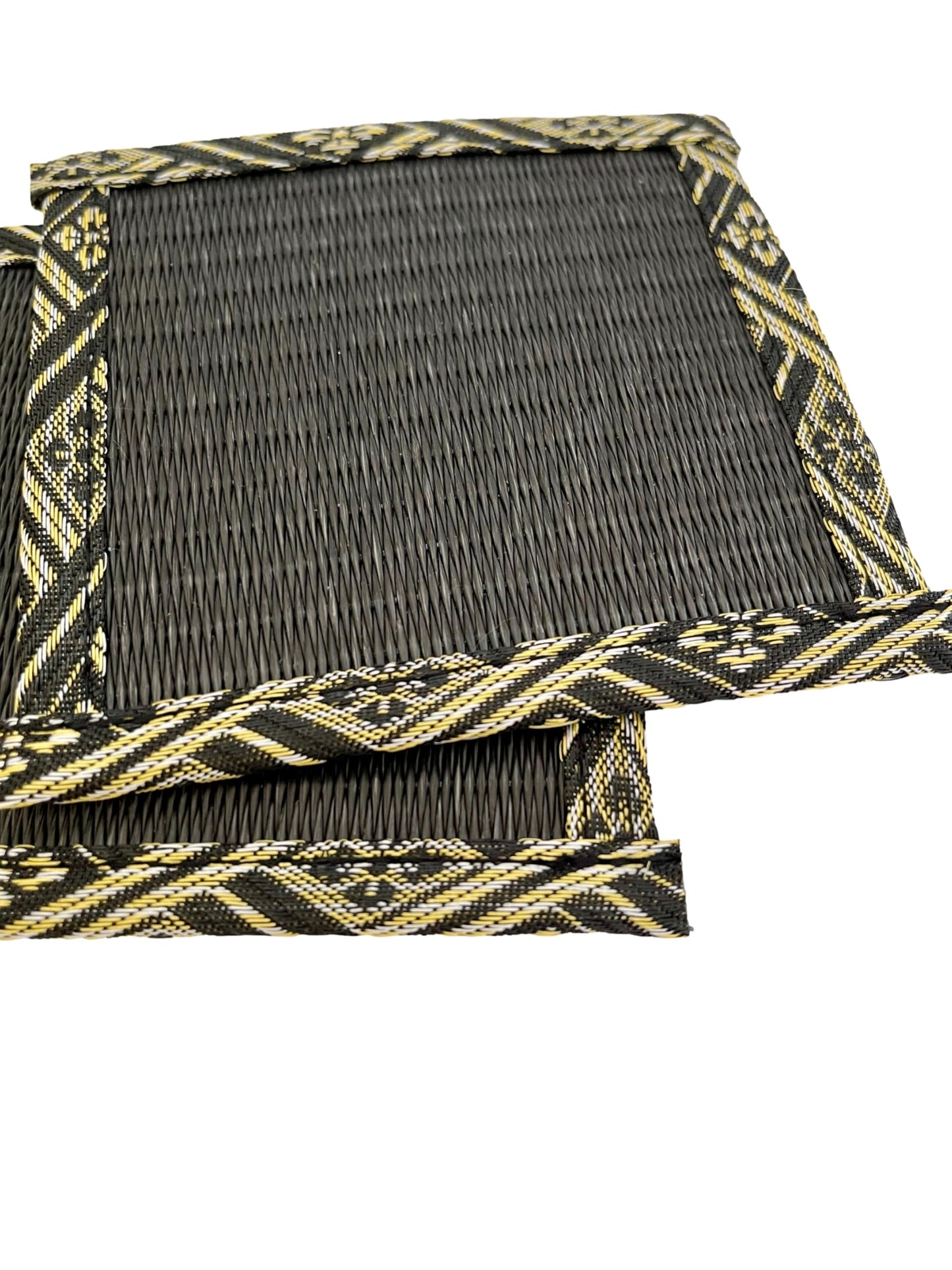 Japanese Traditional Style Small Tatami Coasters Mats 4.3 Inches 0.1 Thickness Tea Mat Set of 2 (Green B)