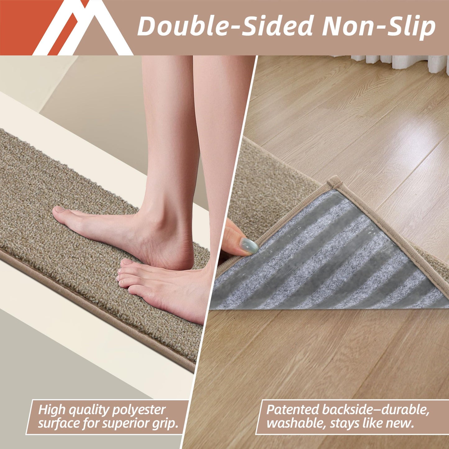 COSY HOMEER Stair Treads Non-Slip Carpet Stair Treads for Wooden Steps, Indoor Stair-Runner Rugs for Kids Elders & Pets 28"x9" (15Pc, Beige)