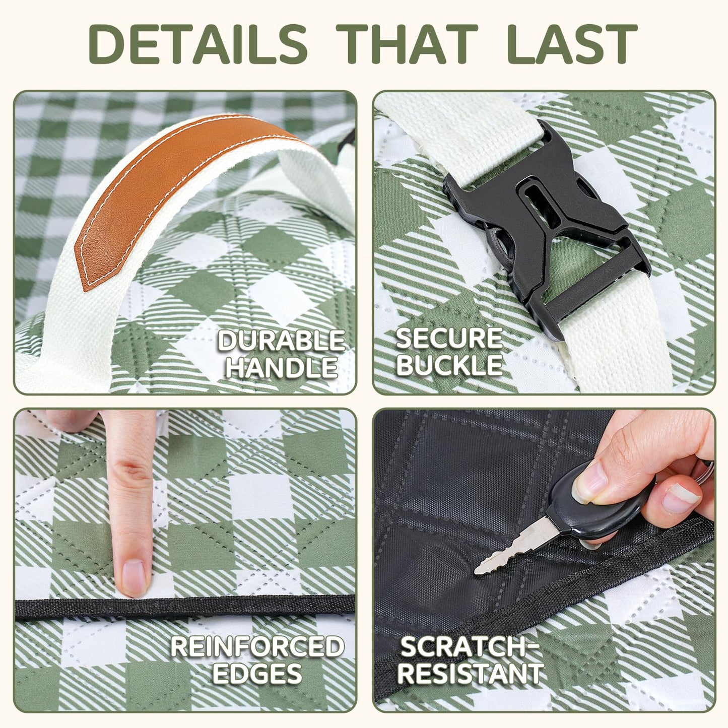 Genovega Waterproof Picnic Blanket Outdoor Camping Beach Mat Rug Extra Large Foldable Car Essential Roadtrip Gadget Accessories Glamping Tent Gear Must Haves Hiking Stuff Backpacking Necessities Gift
