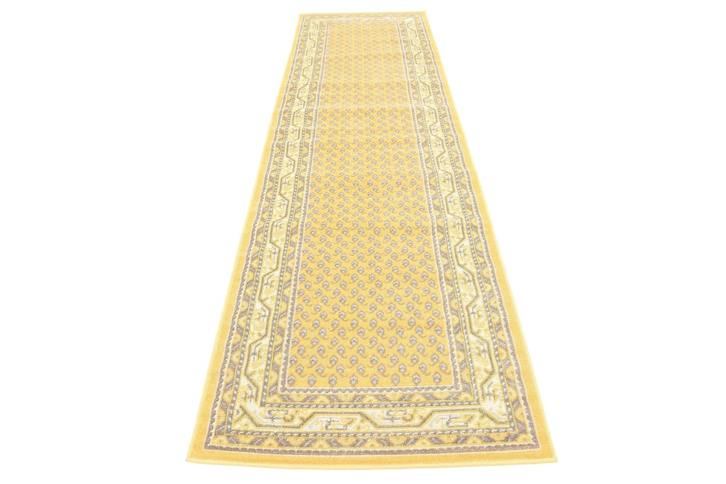 Unique Loom Williamsburg Collection Traditional Border with Dotted Center Area Rug, Runner 2' 9" x 9' 10", Yellow/Beige