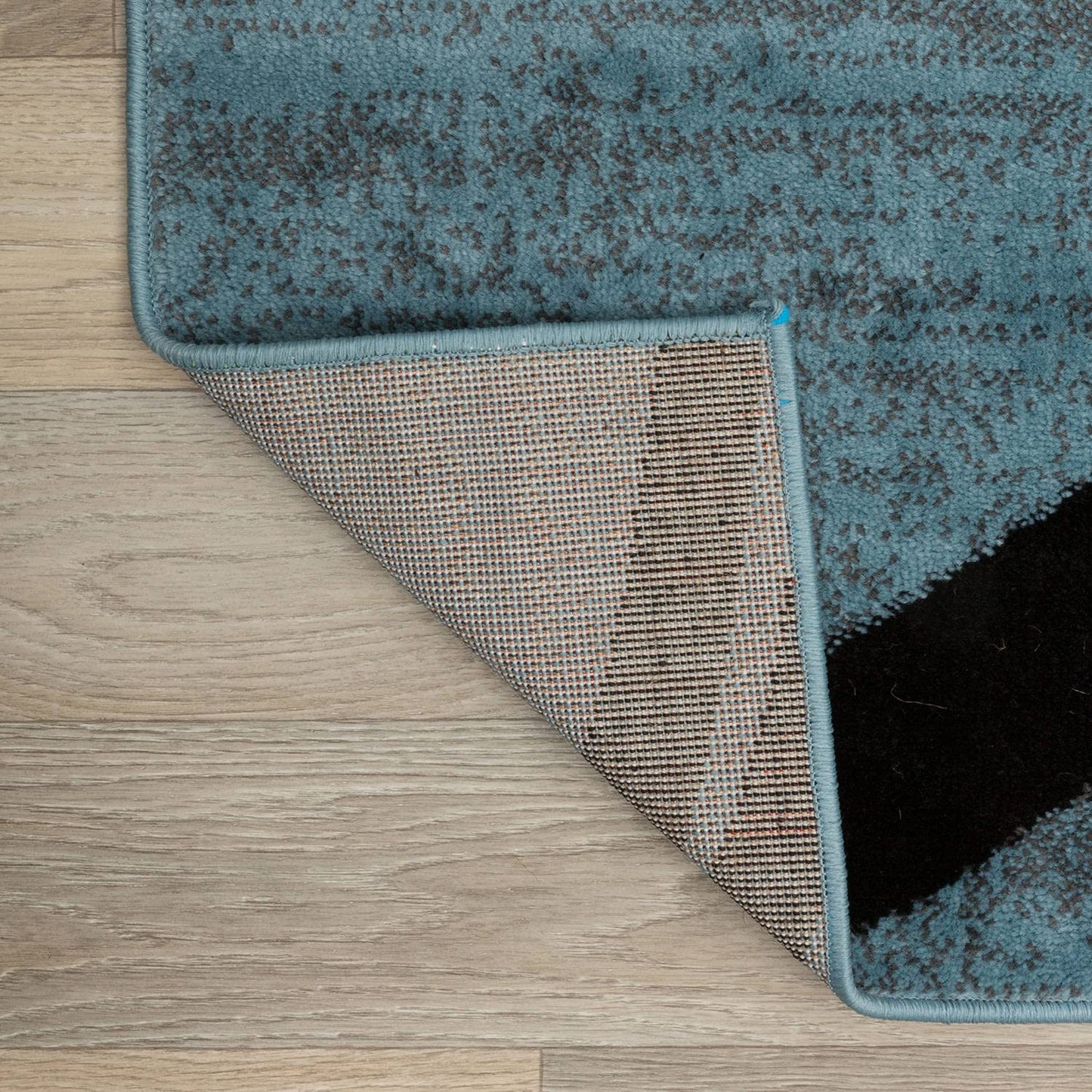Rugshop Modern Wavy Circles Design Area Rug, Fade-Resistant Carpet for Entryway, Bathroom, or Kitchen, Blue, 3'3" x 5'