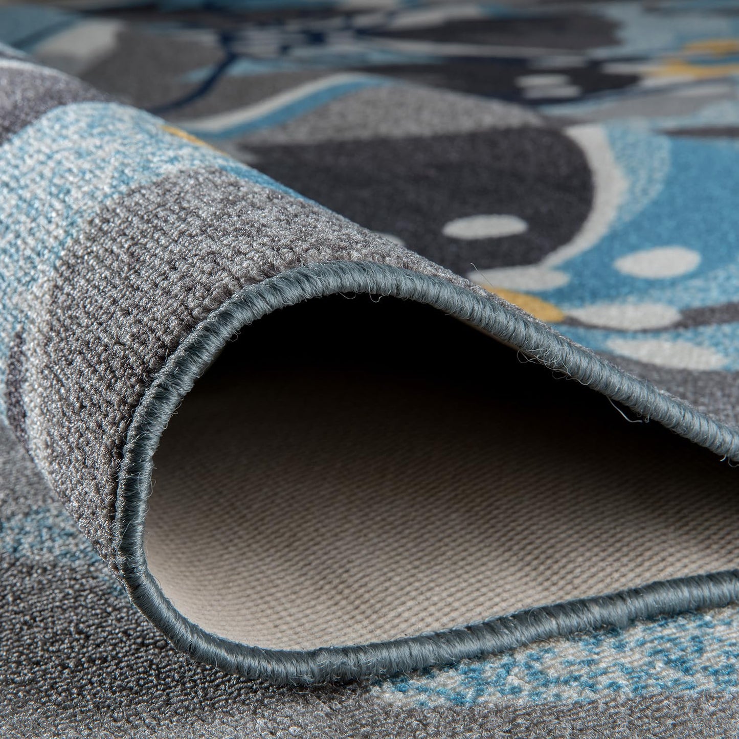 Rugshop Contemporary Gray-Blue Large Floral Non-Slip Area Rug for Living Room Bedroom,Kitchen Entryway 5'3" x 7'3" -Blue