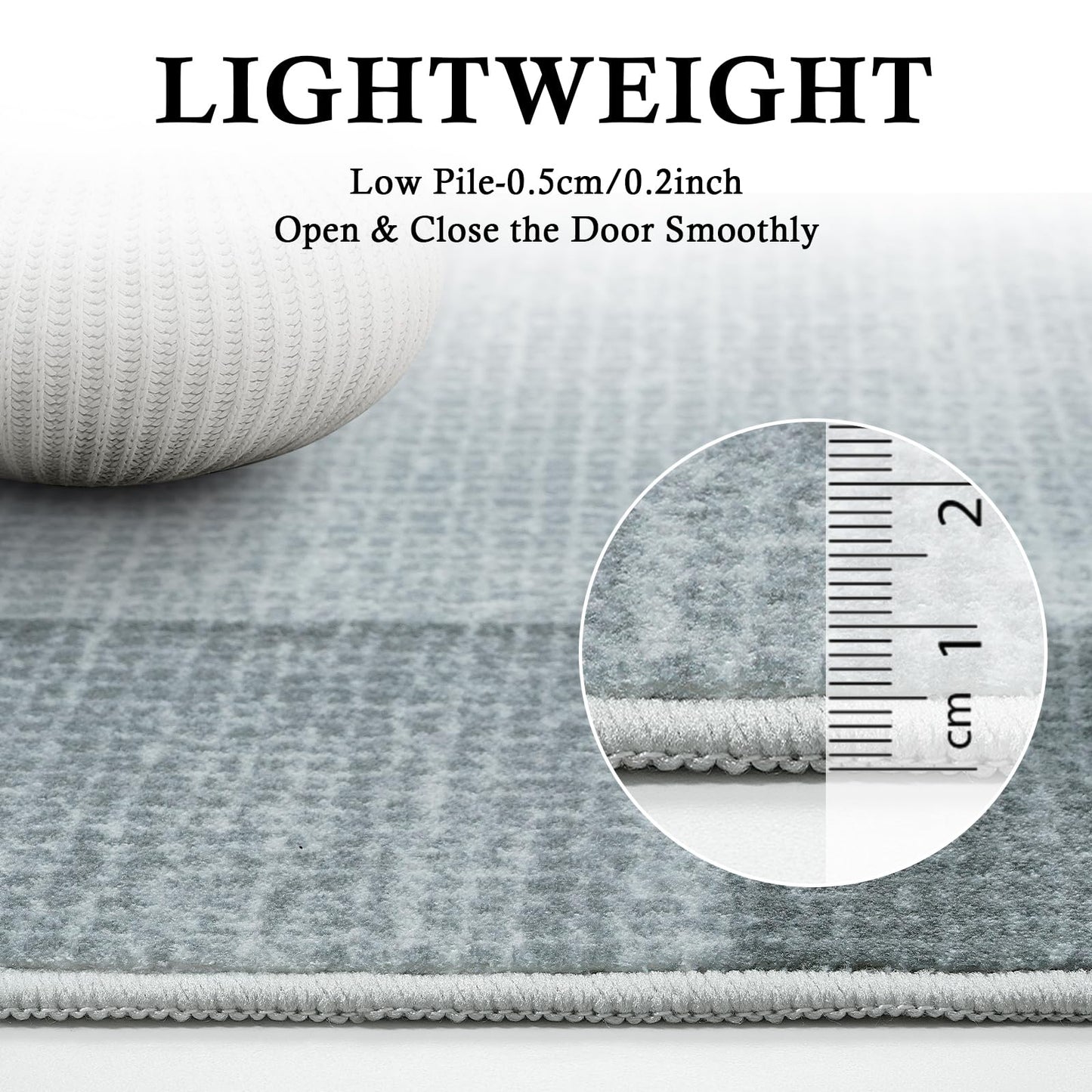 Uphome Modern Runners for Hallways, 2'6x8 Washable Checkered Kitchen Runner Rugs Non Slip, Stain Resistant Ombre Geometric Entryway Runner Rug Low Pile, Soft Carpet for Hallway Bedroom Bathroom, Grey