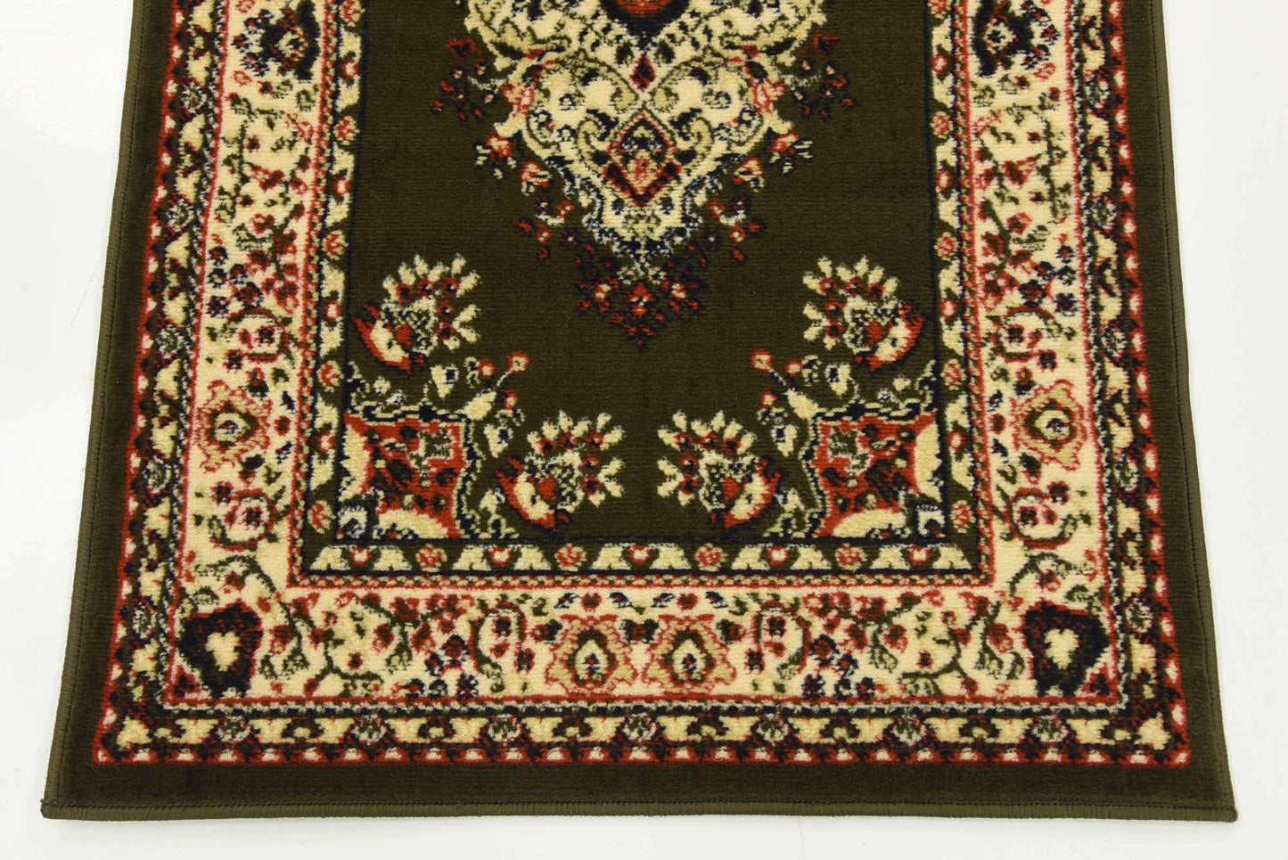 Unique Loom Reza Collection Traditional Persian Style Area Rug, 2 ft 7 in x 10 ft, Olive/Ivory