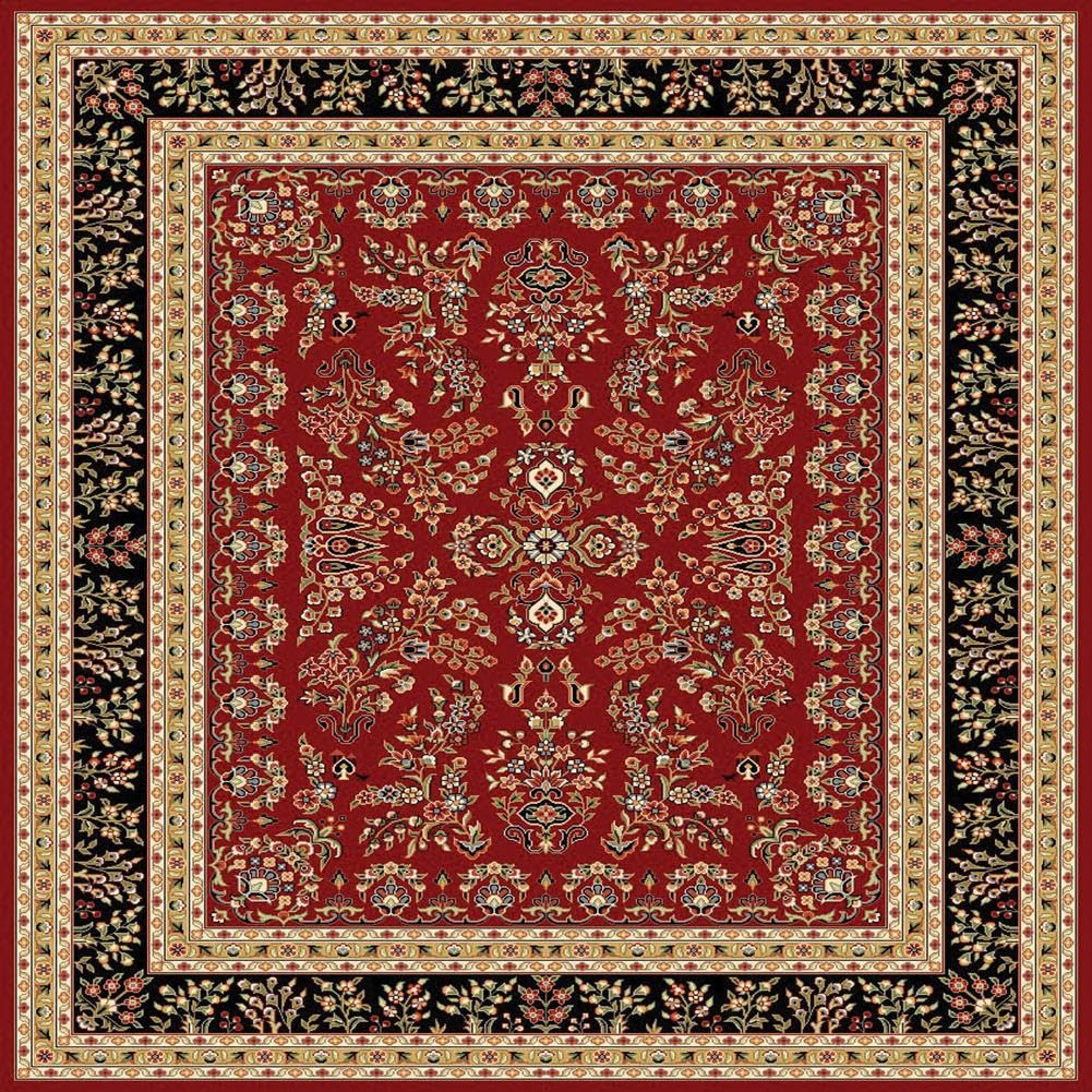 SAFAVIEH Area Rug 8x10 - Lyndhurst Collection - Large - Red & Black, Traditional Oriental Design, Non-Shedding & Easy to Clean, Ideal for Living Room, Bedroom, Dining Space (LNH331B)