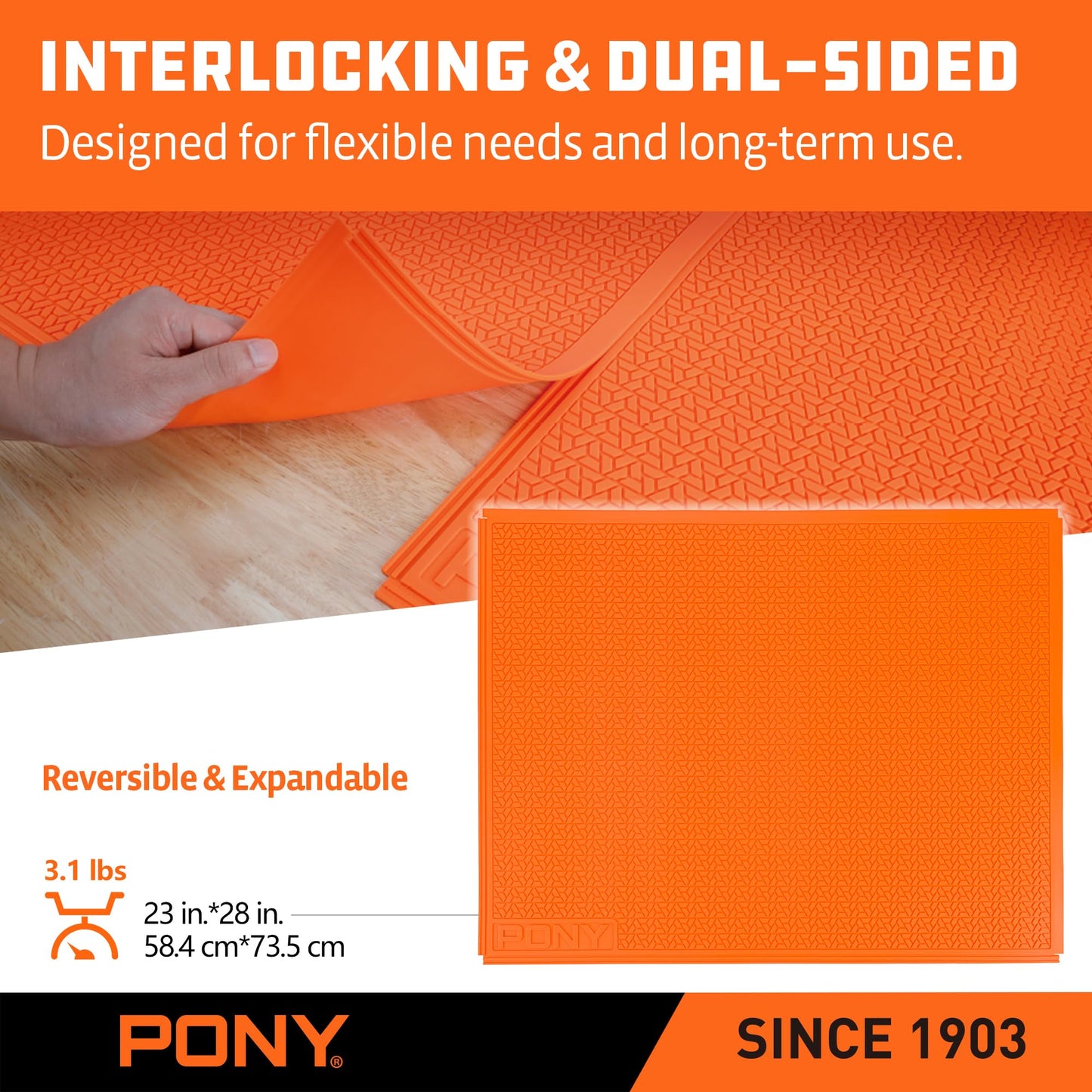 PONY Heavy Duty All-Purpose Silicone Mat, 28" x 23", Non-Stick, Heat-Resistant, Anti-Slip Pad for Resin, Epoxy, DIY, Crafts, Woodworking, Garage & Workshop