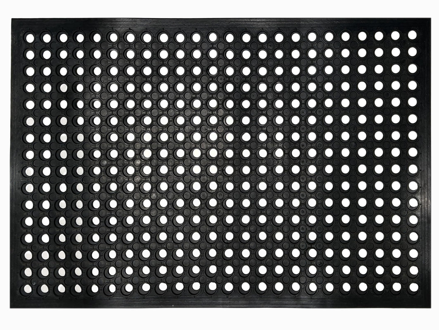 Nexboraque Anti Fatigue Rubber Floor Mats, 24 x 36 Inch Non-Slip Restaurant Mat Door Mat Drainage Mat for Indoor Outdoor Wet Area, Pool Entry, Garden - Black