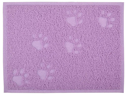 DM Cat Litter Box Debris Catcher Mat, Kitty Scatter Control Rug, 16x12 Inches, Purple