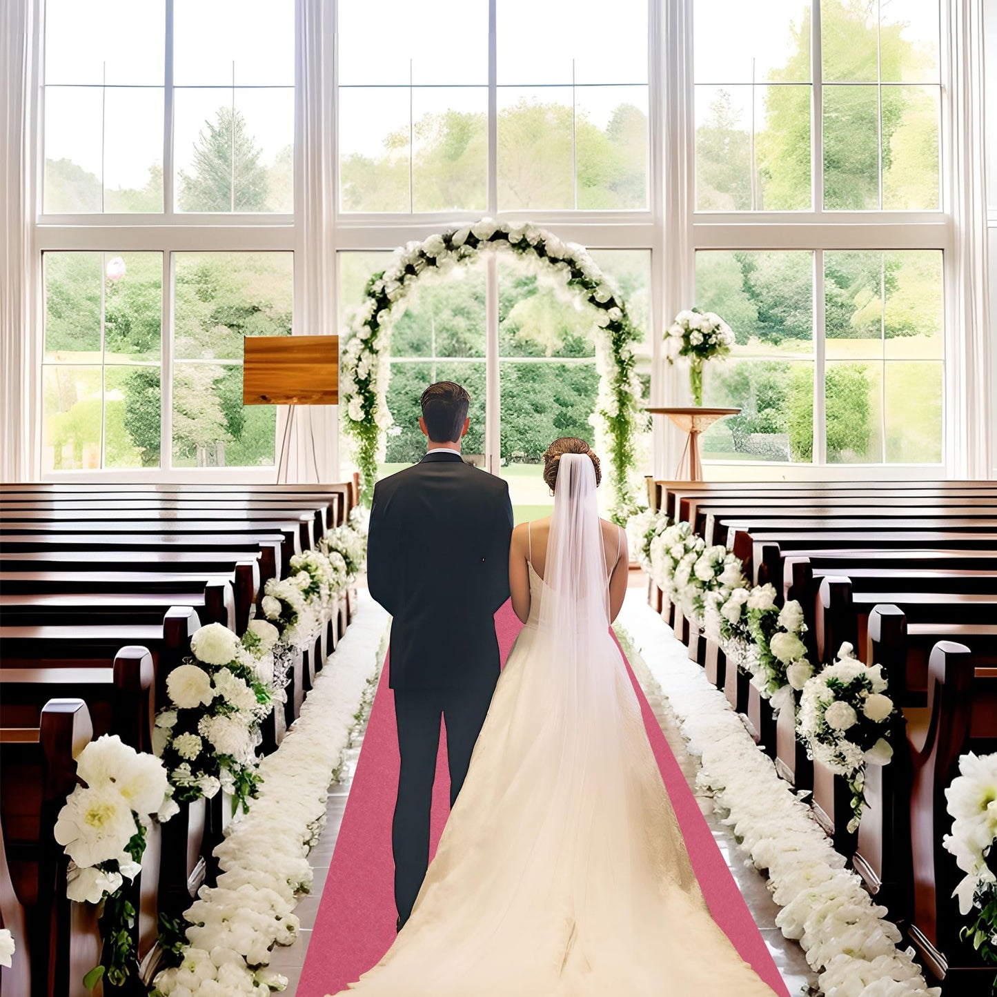 Pink Carpet Runner for Party,140GSM 2.62FTx15FT Carpet Party Decorations,Pink Runway Rug for Prom Felt Non-Woven Fabric,Runner for Wedding Ceremony