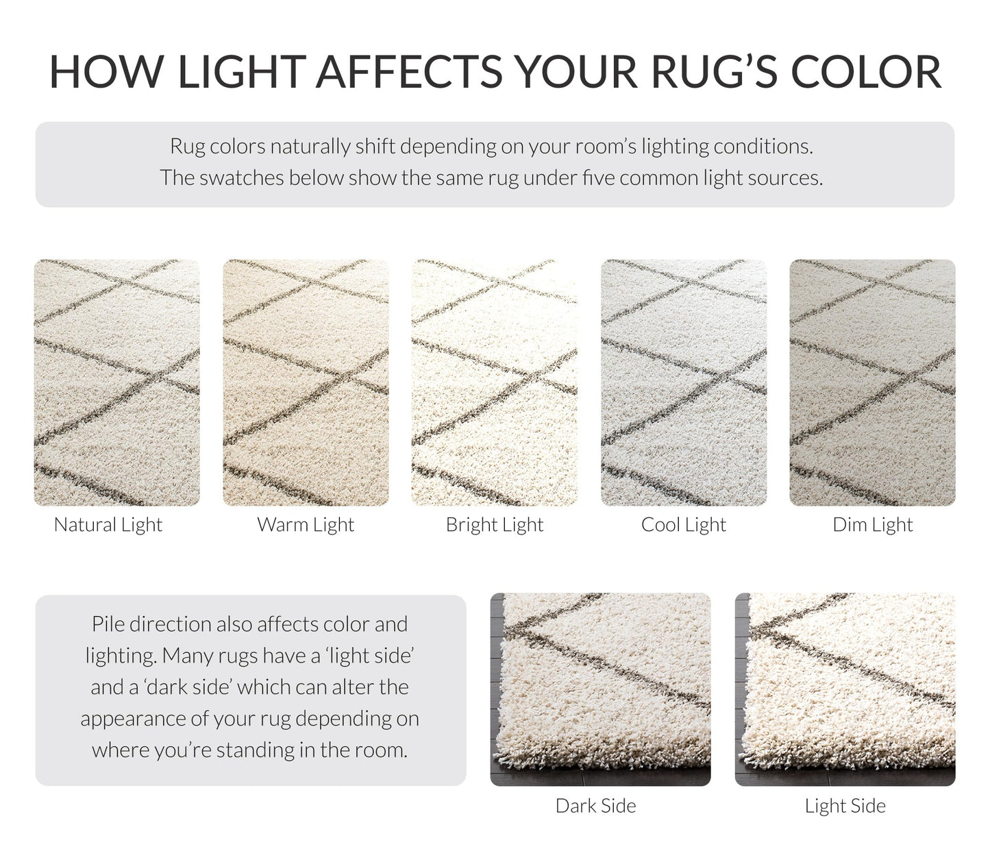SAFAVIEH Hudson Shag Collection Area Rug - 6' x 9', Ivory & Grey, Modern Diamond Trellis Design, Non-Shedding & Easy Care, 2-inch Thick Ideal for High Traffic Areas in Living Room, Bedroom (SGH281A)