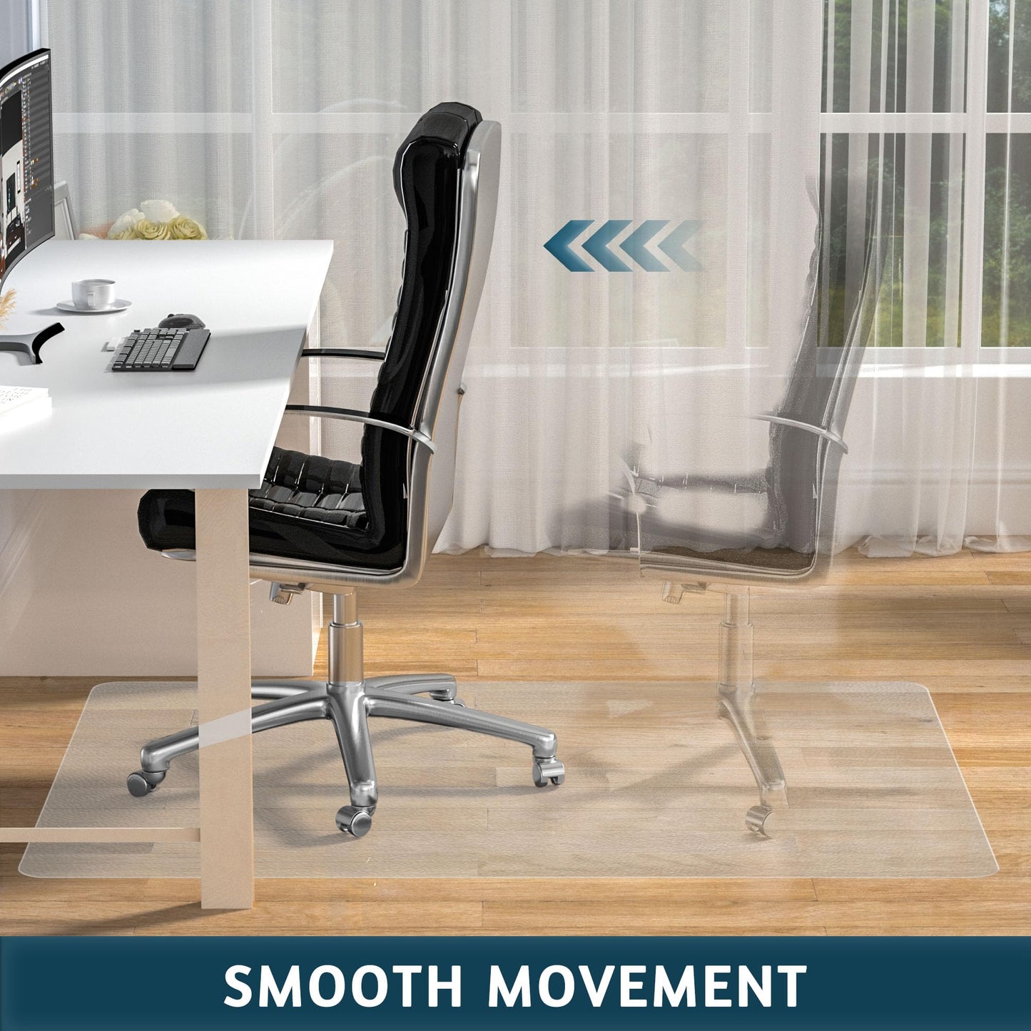 Futurwit Chair Mat for Hardwood Floor, 46" x 72" Clear Desk Chair Mats, Easy Glide Plastic Mat for Under Office Chair, Rectangle