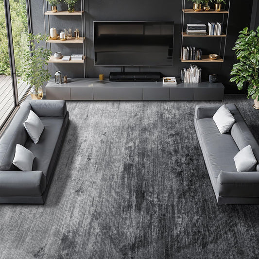 LIANLAM Washable Rug 9x12 Area Rugs for Living Room - Stain Resistant Non-Slip Backing Boho Rug for Bedroom,Durable & Ultra-Thin Vintage Large Area Rug(9x12,Gray)