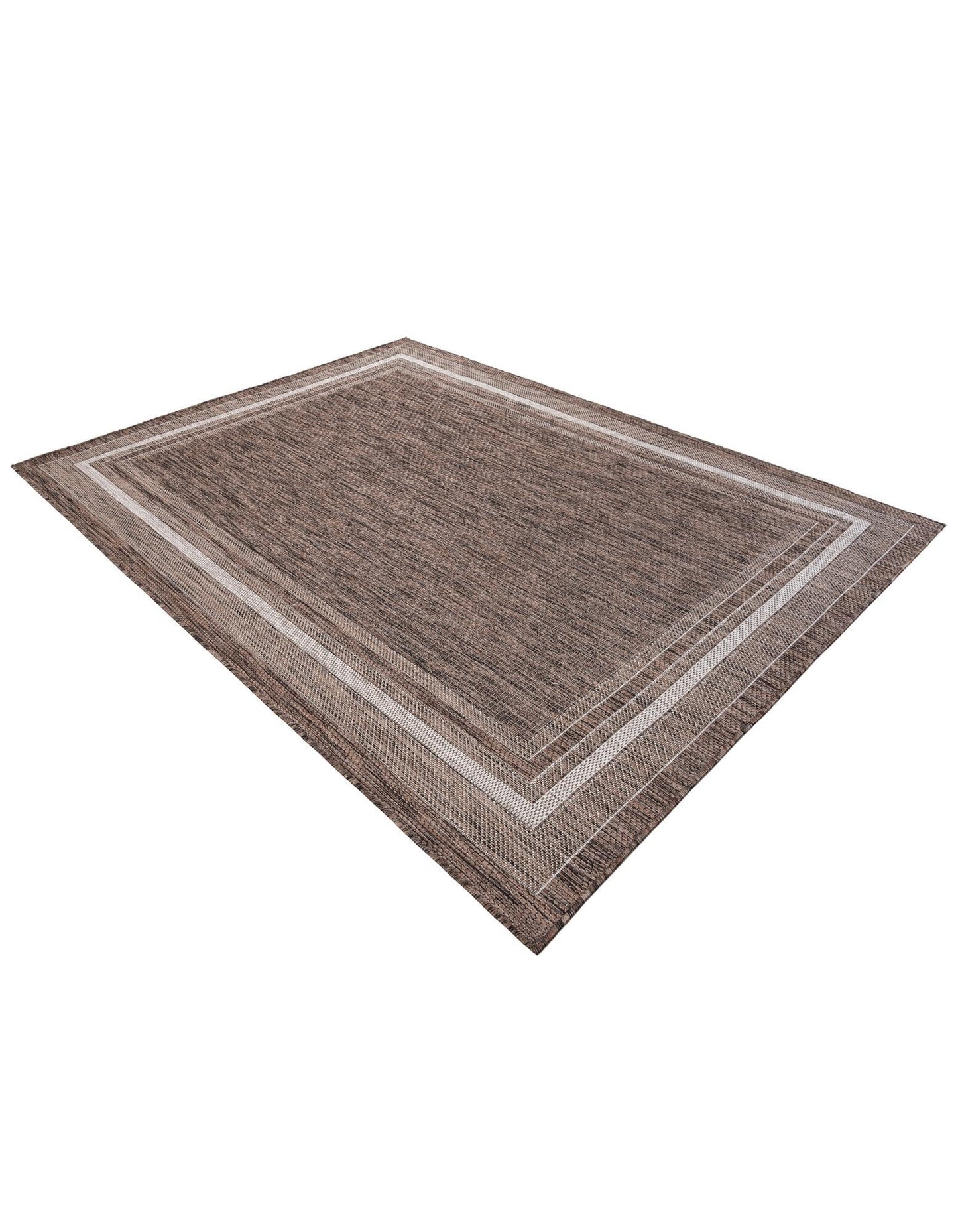 Unique Loom Outdoor Border Collection Area Rug - Soft Border (5' 3" x 7' 1" Rectangle Brown/Ivory)
