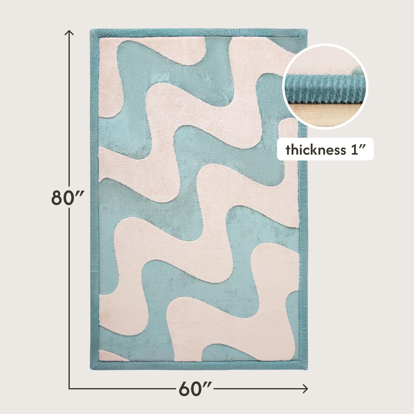 Hakuna Matte CloudRise Baby Play Mat for Floor 60" x 80" Waves