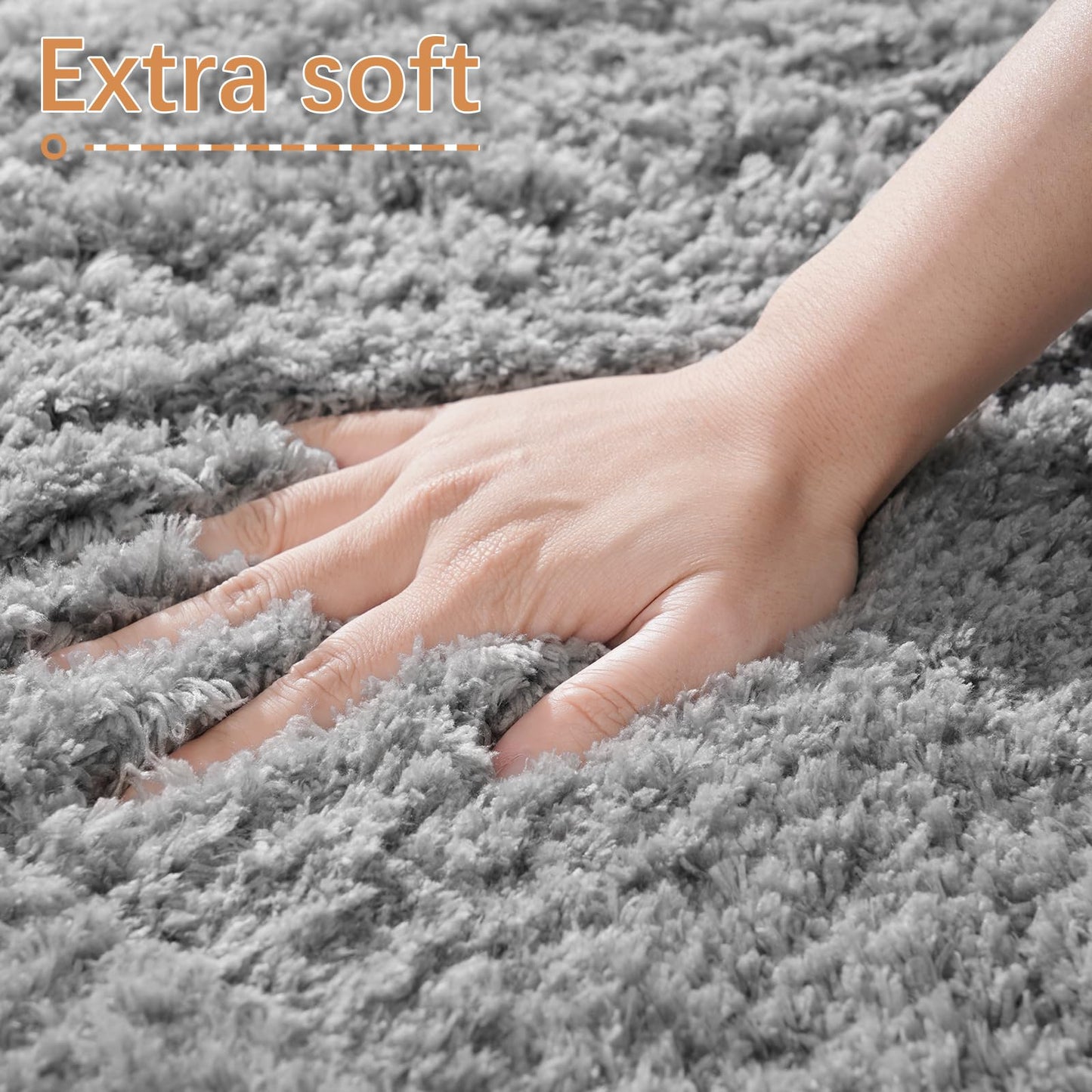 LOCHAS Bathroom Rug Runner 24x60 Inch, Soft Thick Absorbent Microfiber Bath Rugs for Bathroom, Machine Washable, Shaggy Plush Non Slip Bath Mat for Tub, Shower Floor, Quick Dry Mats, Grey