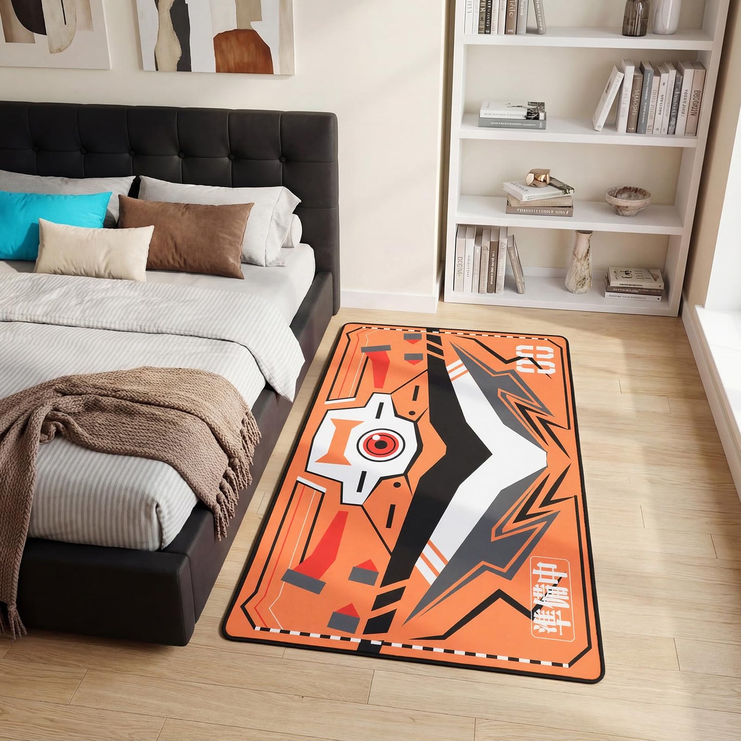 Gaming & Office Chair Mat 43"×71", Neon Genesis Evangelion EVA-00 Inspired Design, Non-Slip Machine Washable Floor Mat for Hardwood Floor