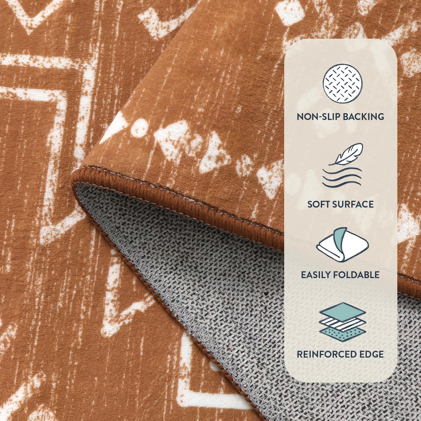 Lahome Vivienne Orange Hallway Runner Rug Non Slip, Boho Washable Western Runner Rug, Stain Resistant Aztec Fall Long Carpte for Entryway Entrance Indoor (2'5''x8')