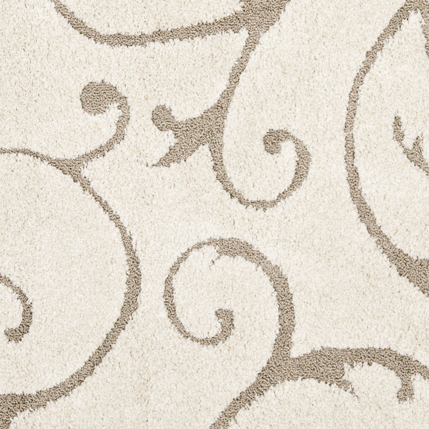 SAFAVIEH Florida Shag Collection Accent Rug - 2'3" x 4', Cream & Beige, Scroll Design, Non-Shedding & Easy Care, High-Low Plush Pile, Ideal for Bedroom, Foyer, Hallway (SG455-1113)