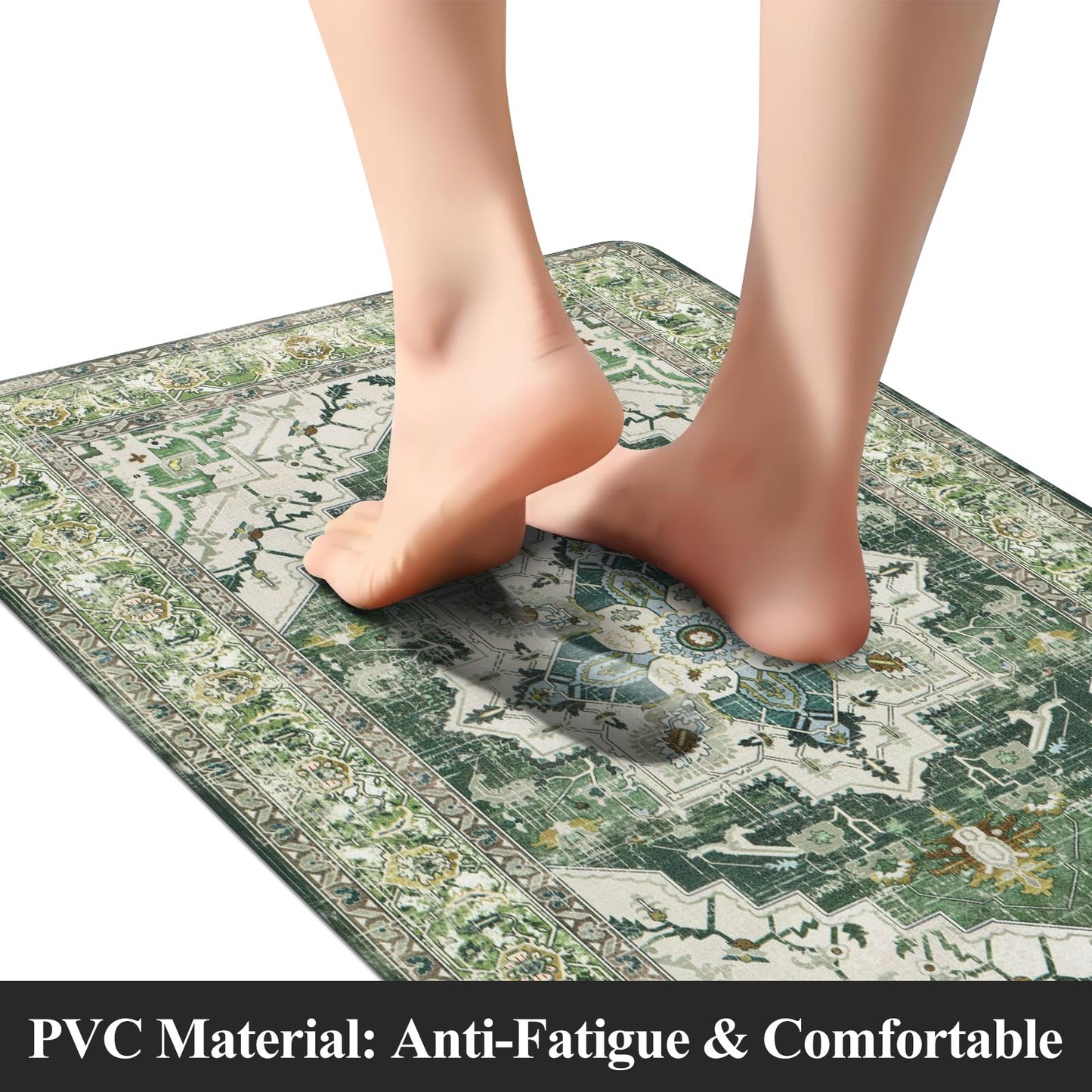 MJIAHOMDEC Cushioned Kitchen Rug Sets 3 Piece Anti Fatigue Mats for Floor Non Slip Waterproof Comfort Standing Mat Runner for Home Office, Sink, Laundry